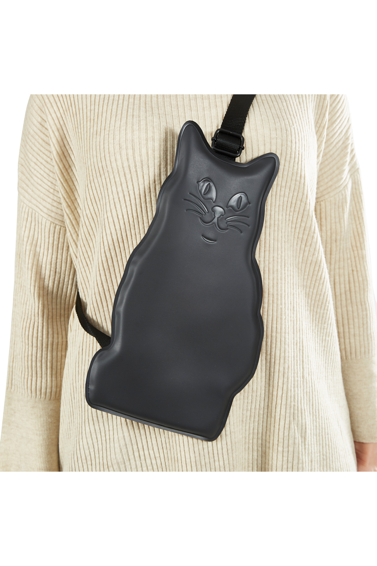 Funny Design Kedi Tasarımlı Omuz Çantası - Black