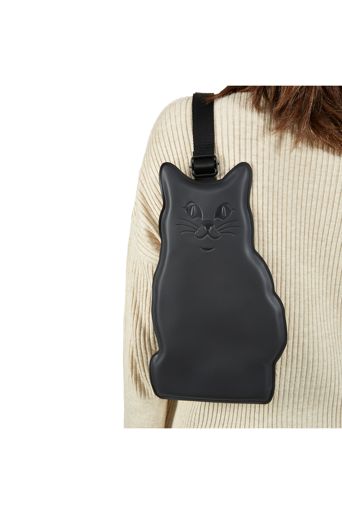 Funny Design Kedi Tasarımlı Omuz Çantası - Black görsel 3