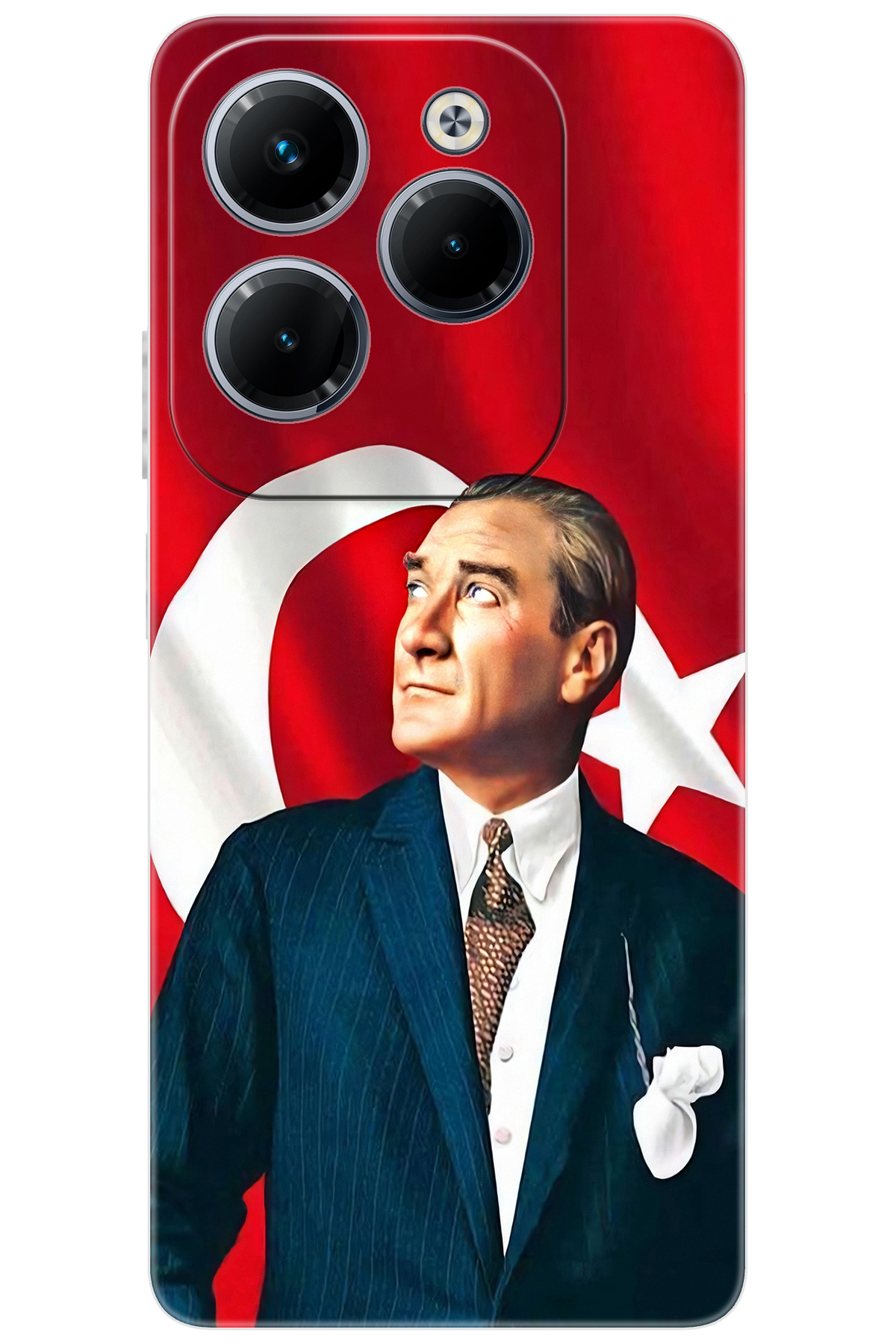 Infinix Hot 40 Pro (X6837) Compatible Sheath Pattern Printed Silicone Ataturk NGO:105 CP-jdS1Ylw
