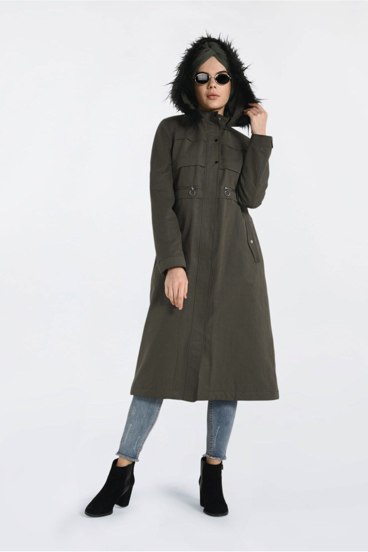 جیب کلاه دار خزدار PARKA 9761 Alvina