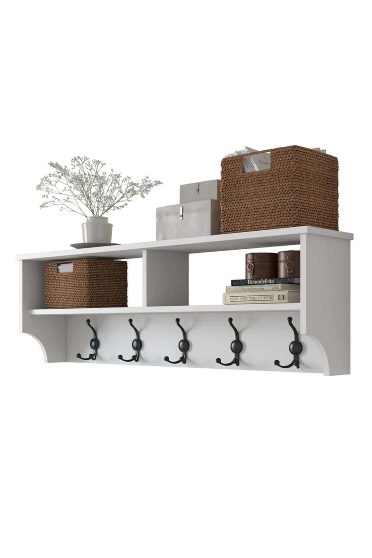 Home Canvas-Modern Coat Rack Wall Hanger Coat Rack Clothes Hanger 120 Cm White 6