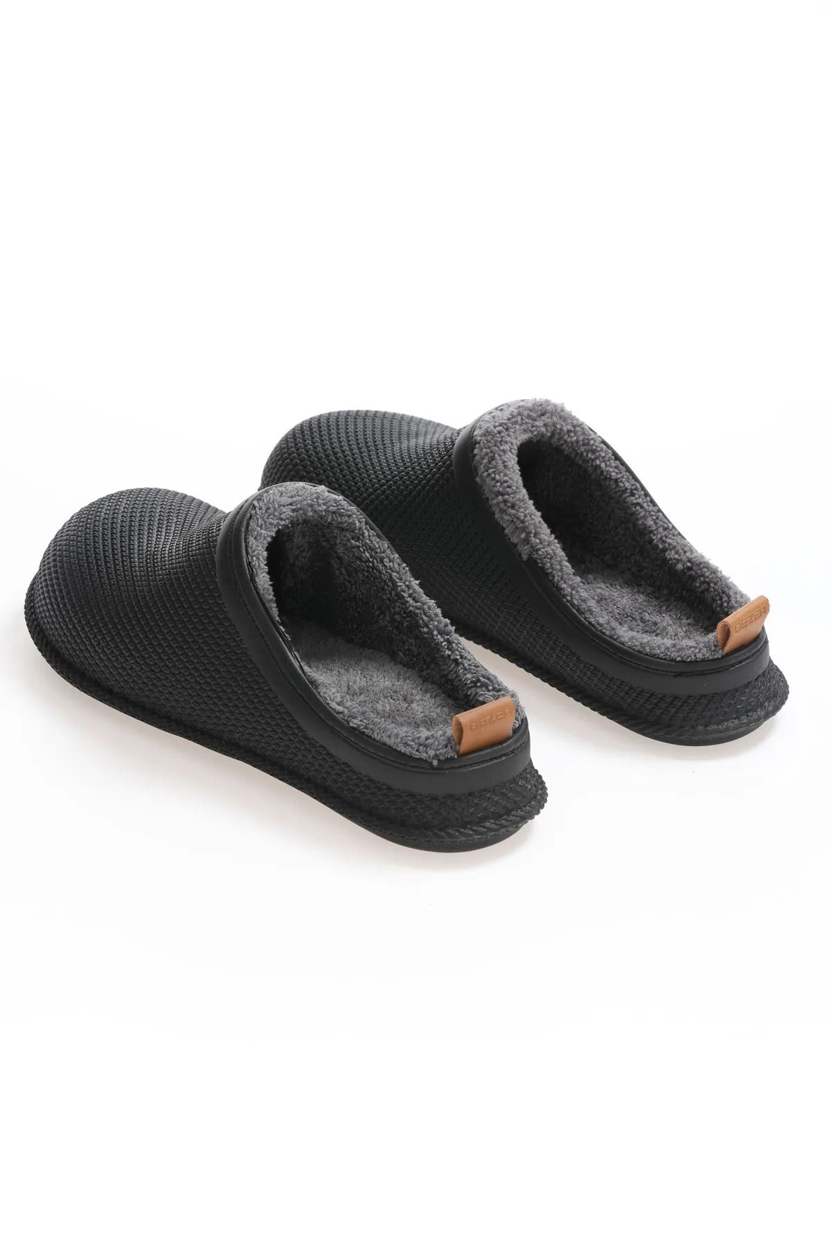 GEZER-Gz12464 Black Sheepskin Eva Slippers 3