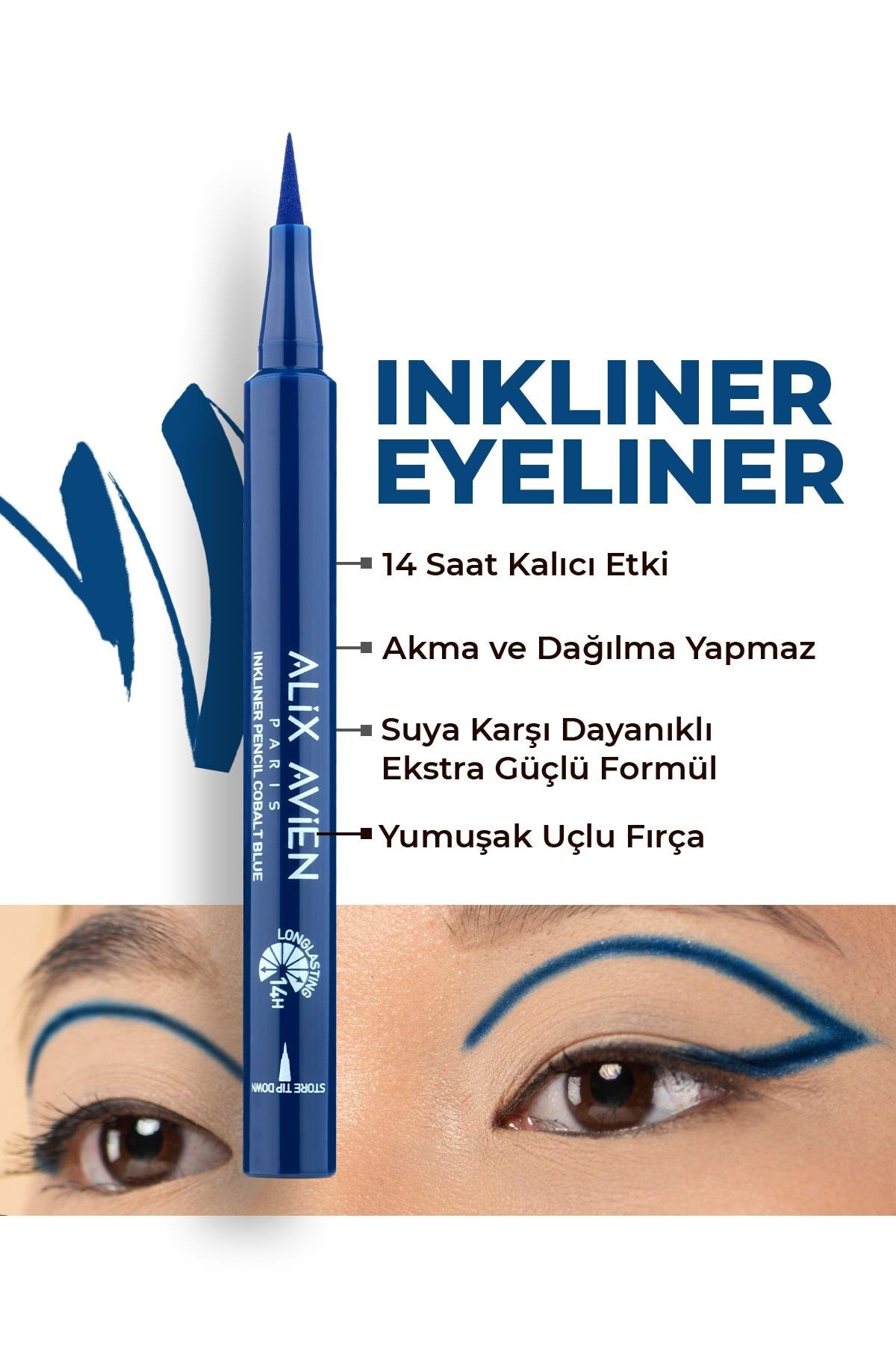 Alix Avien Uzun Süre Kalıcı, Suya Dayanıklı ve Yumuşak Uçlu Lacivert Göz Kalemi - Inkliner Eyeliner Cobalt Blue - Fiyatı, Yorumları