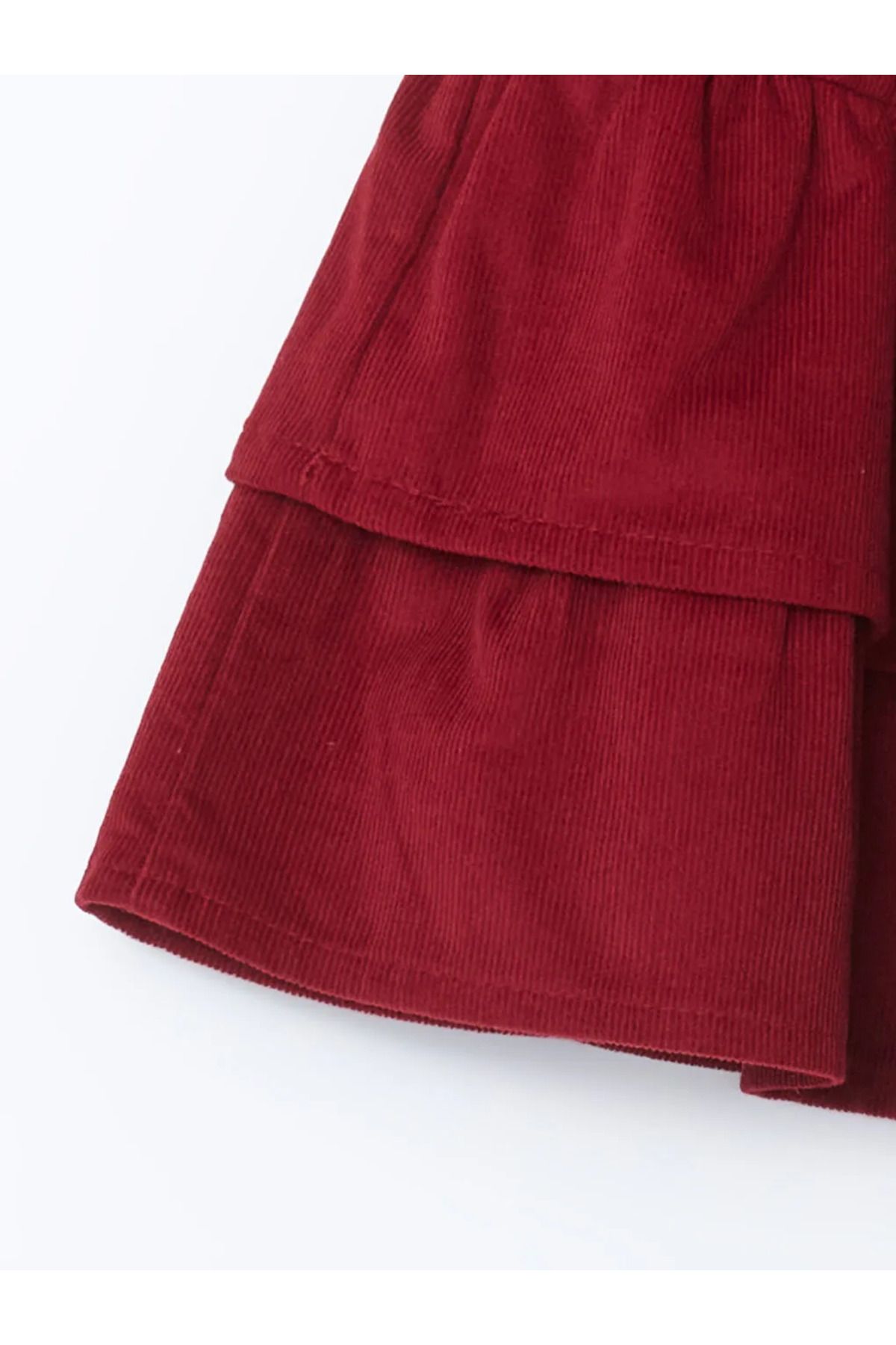 LC Waikiki-Lcw Kids Burgundy Elastic Waist Pleated Girls Skirt 2