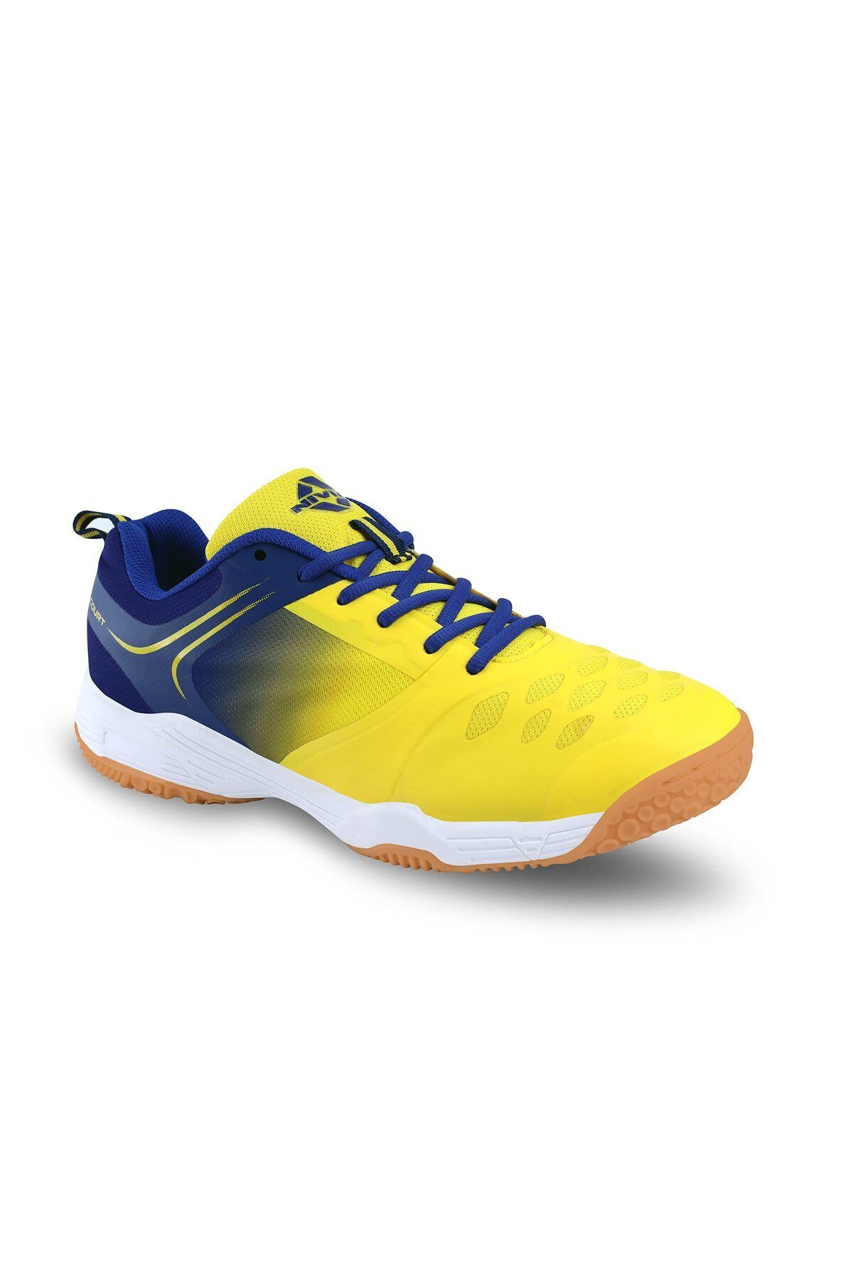 Nivia-Hy-court 2.0 Badminton Shoes Yellow/blue | Size 11 Uk | Non-marking Round Sole 1