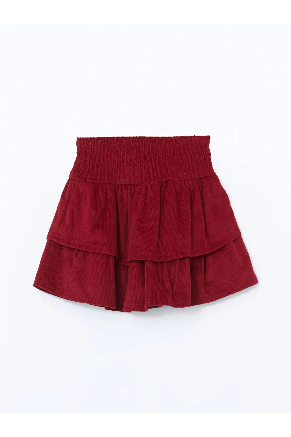 LC Waikiki-Lcw Kids Burgundy Elastic Waist Pleated Girls Skirt 1