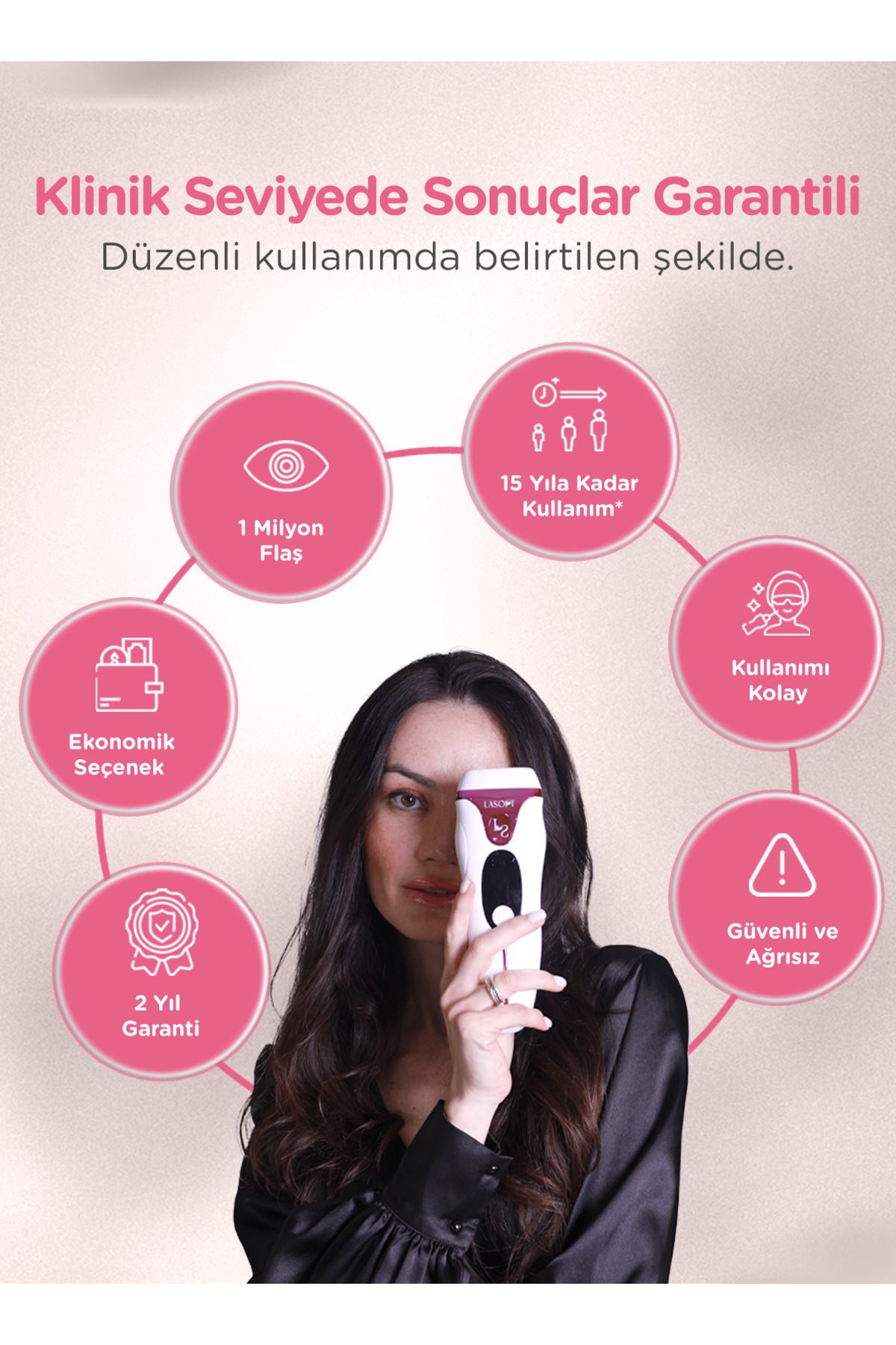 LaSoft Lazer Epilasyon Cihazı Evde Acısız Ipl Lazer Epilatör Yüz Tüm Vücut Ve Genital Bölge Lazer Aleti-6