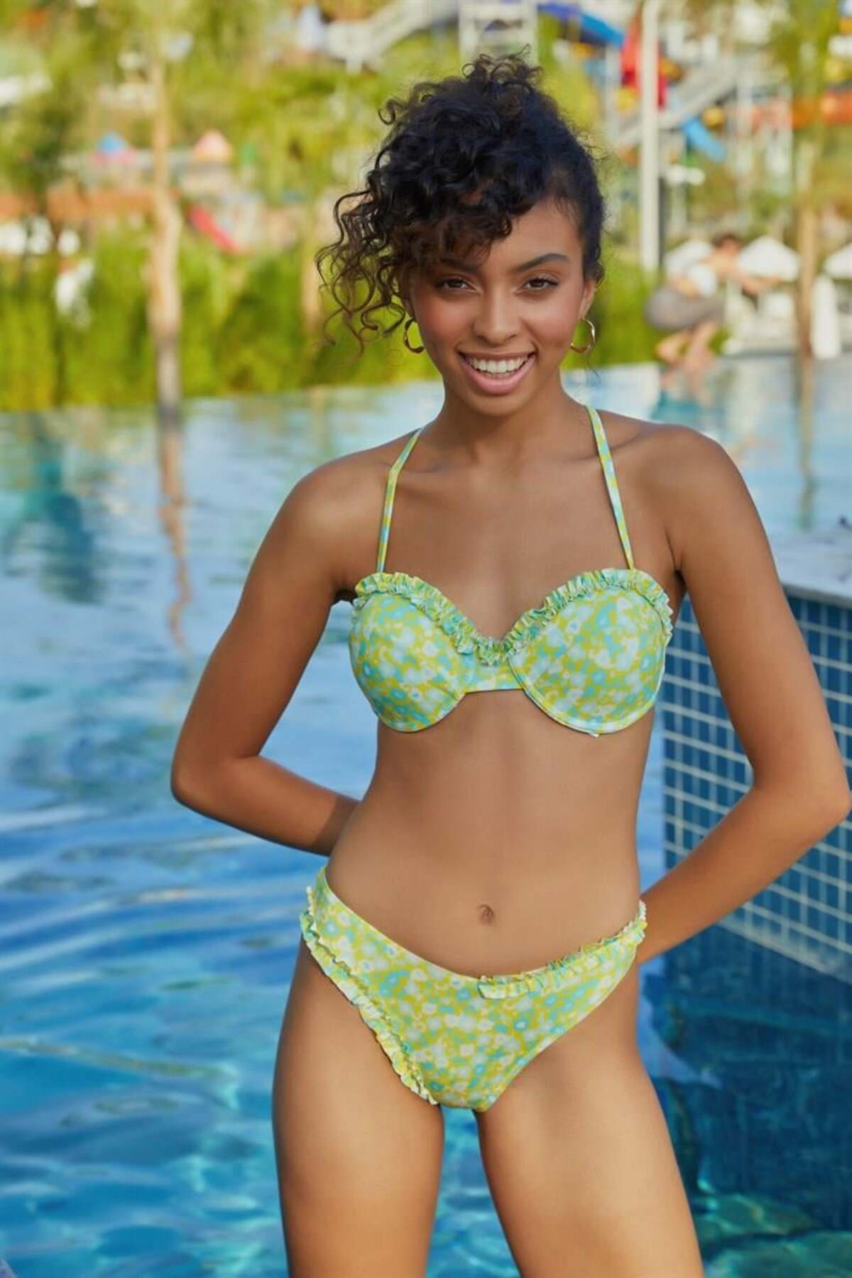 B1475 Coated Strapless Bikini Set