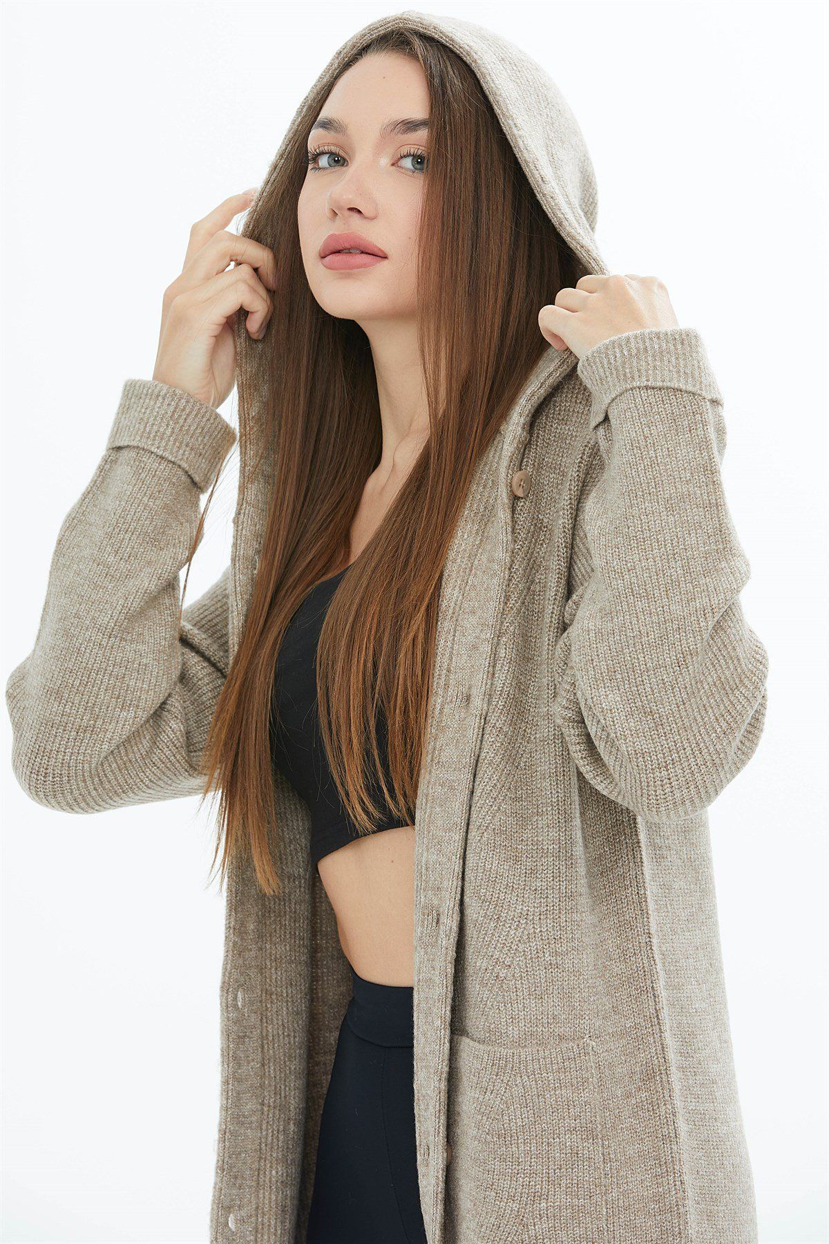 Two Mail-Long Mink Jacket - Hooded 2