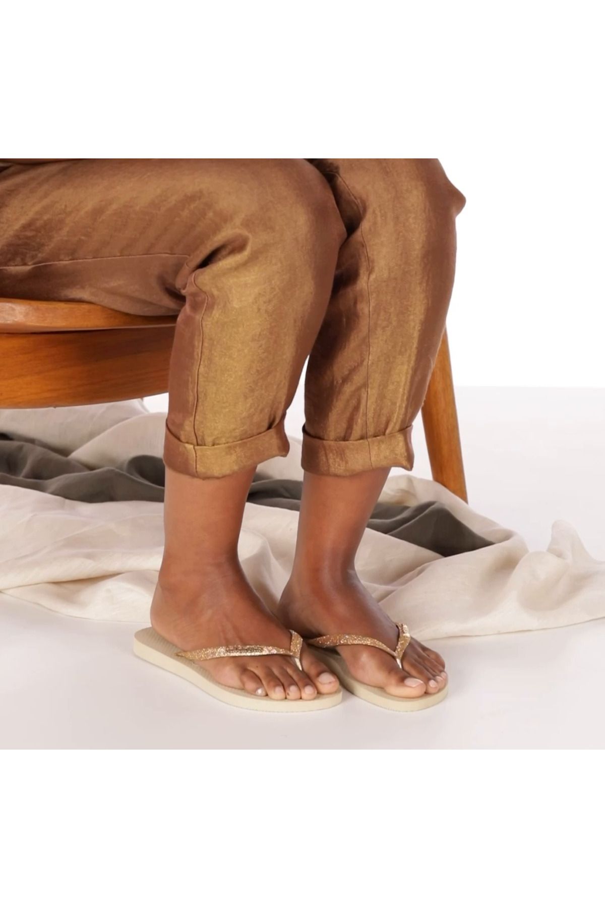 دمپایی طلایی زنانه اسکینی Gitter 2 Havaianas