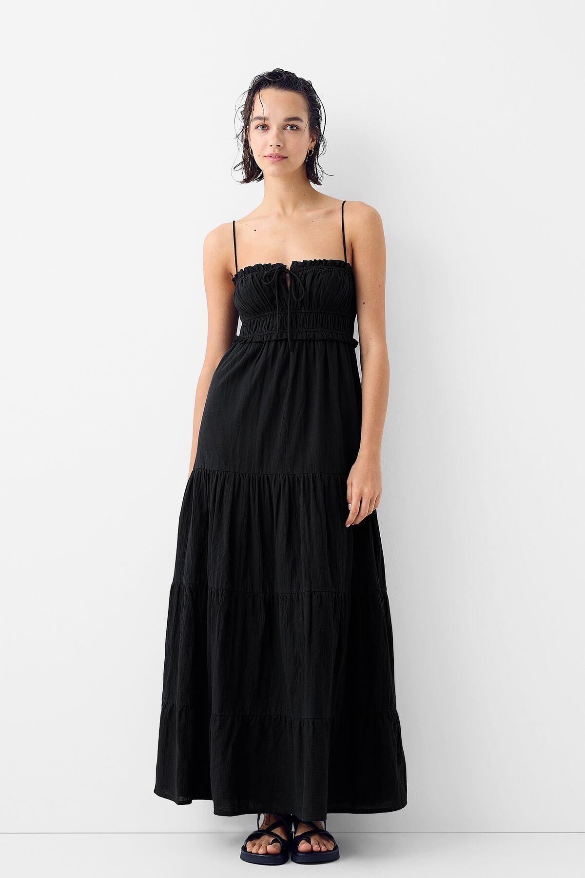 Bershka-Rustic midi dress with ruffles 2