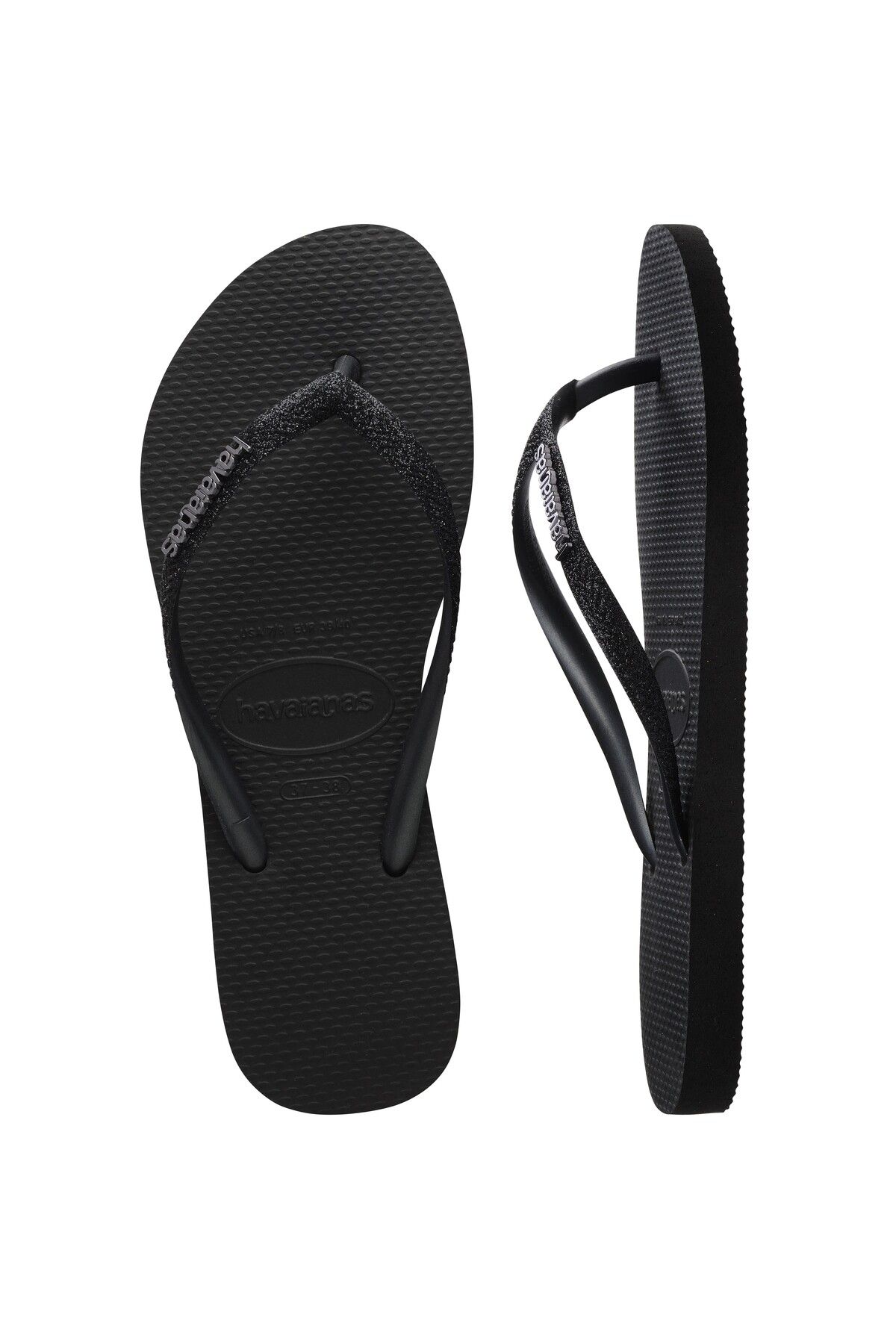 دمپایی مشکی زنانه سیاه Slim Gitter II خاکستری تیره Havaianas