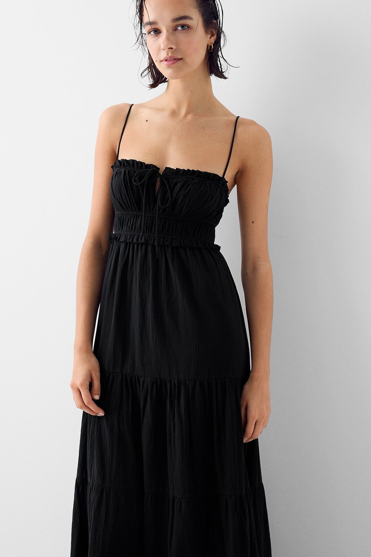 Bershka-Rustic midi dress with ruffles 1