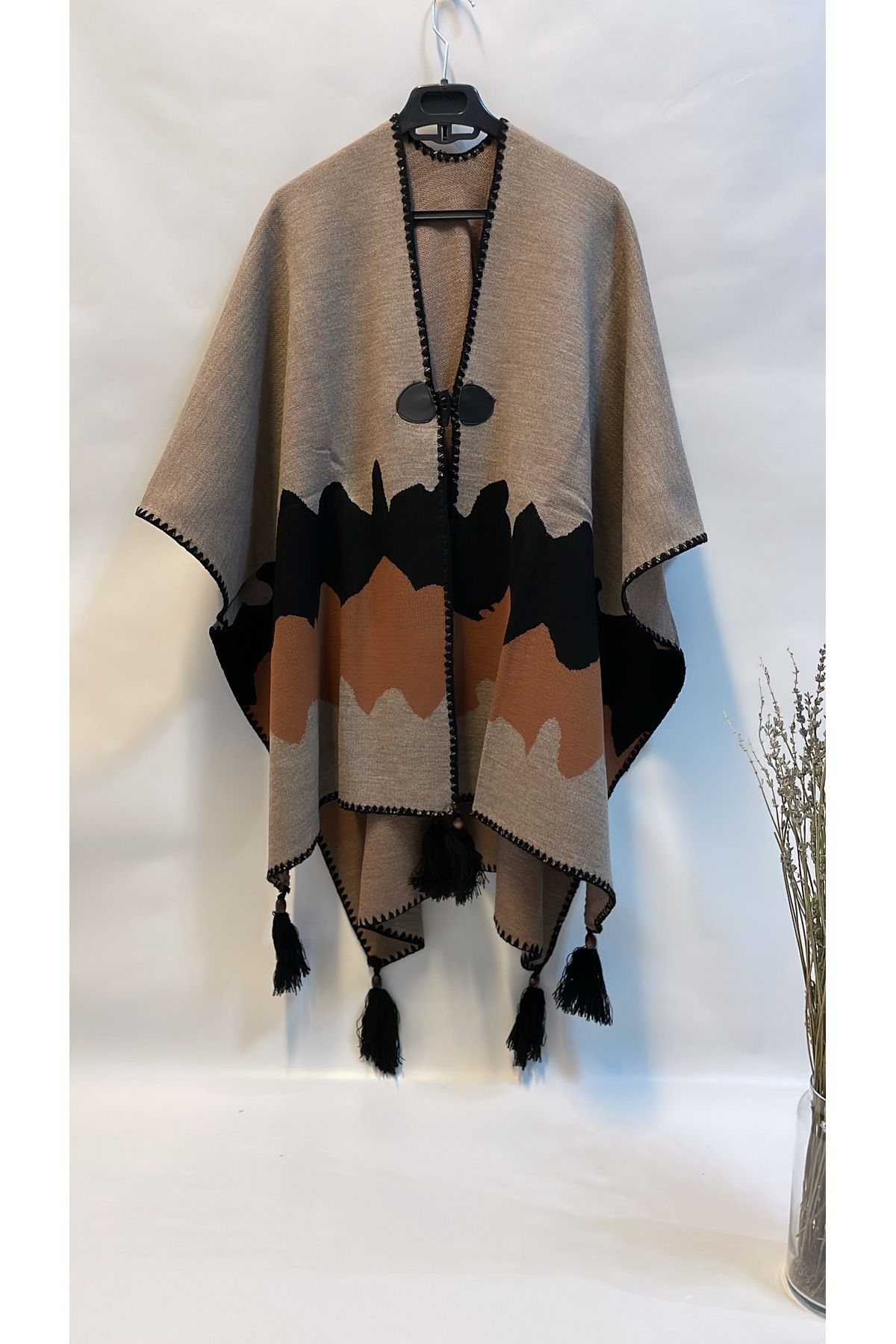 Onur-New Product - Special Woven Knitwear Poncho, Winter Skirt with Pattern, Luxury Fashion Store 1