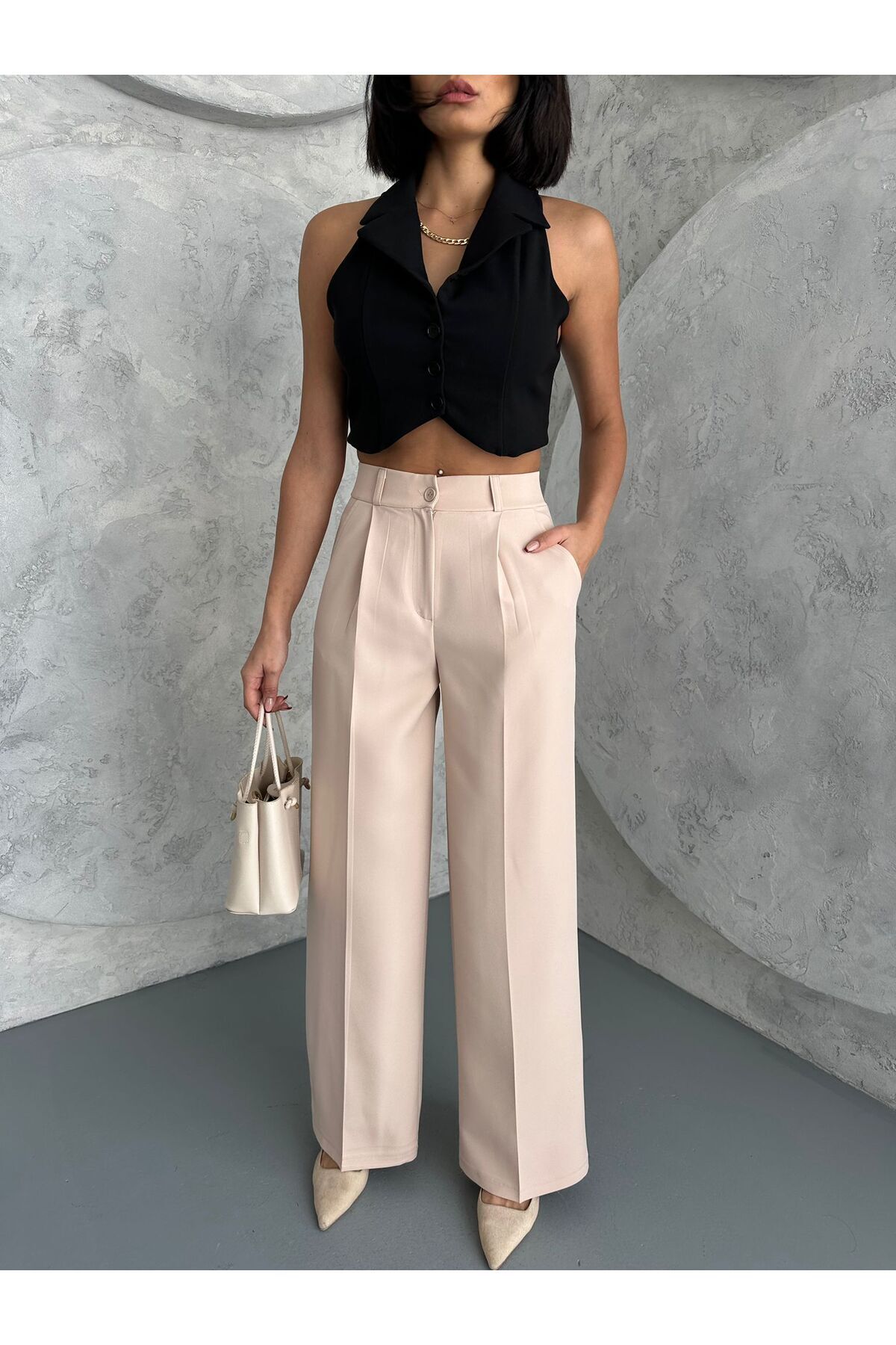 Zeo Basic-Παντελόνι ZEO BASIC Palazzo Non-Texted Oversize - Original Cut 3