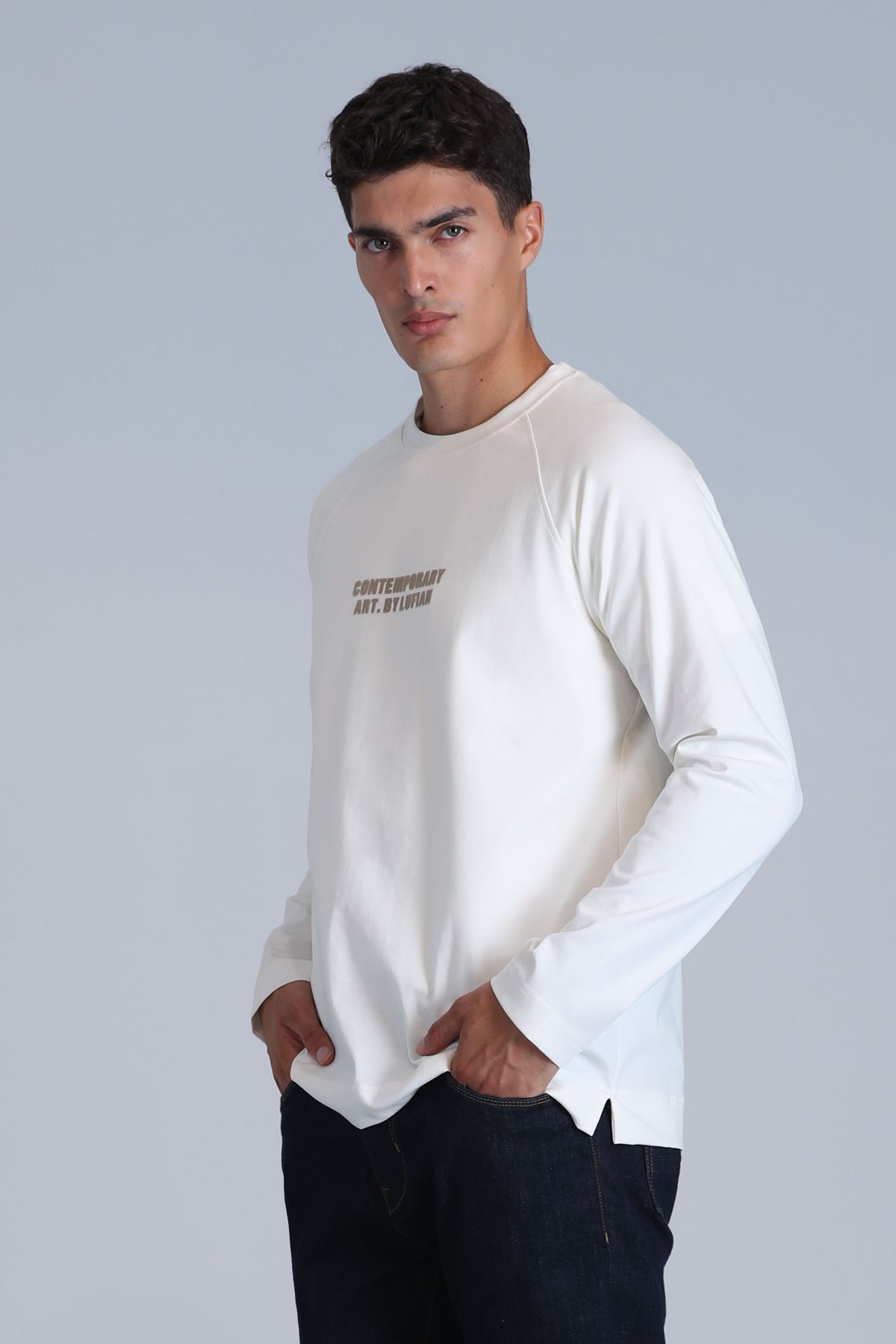 Lufian-Holly Men's Long Sleeve T-Shirt Off White 5