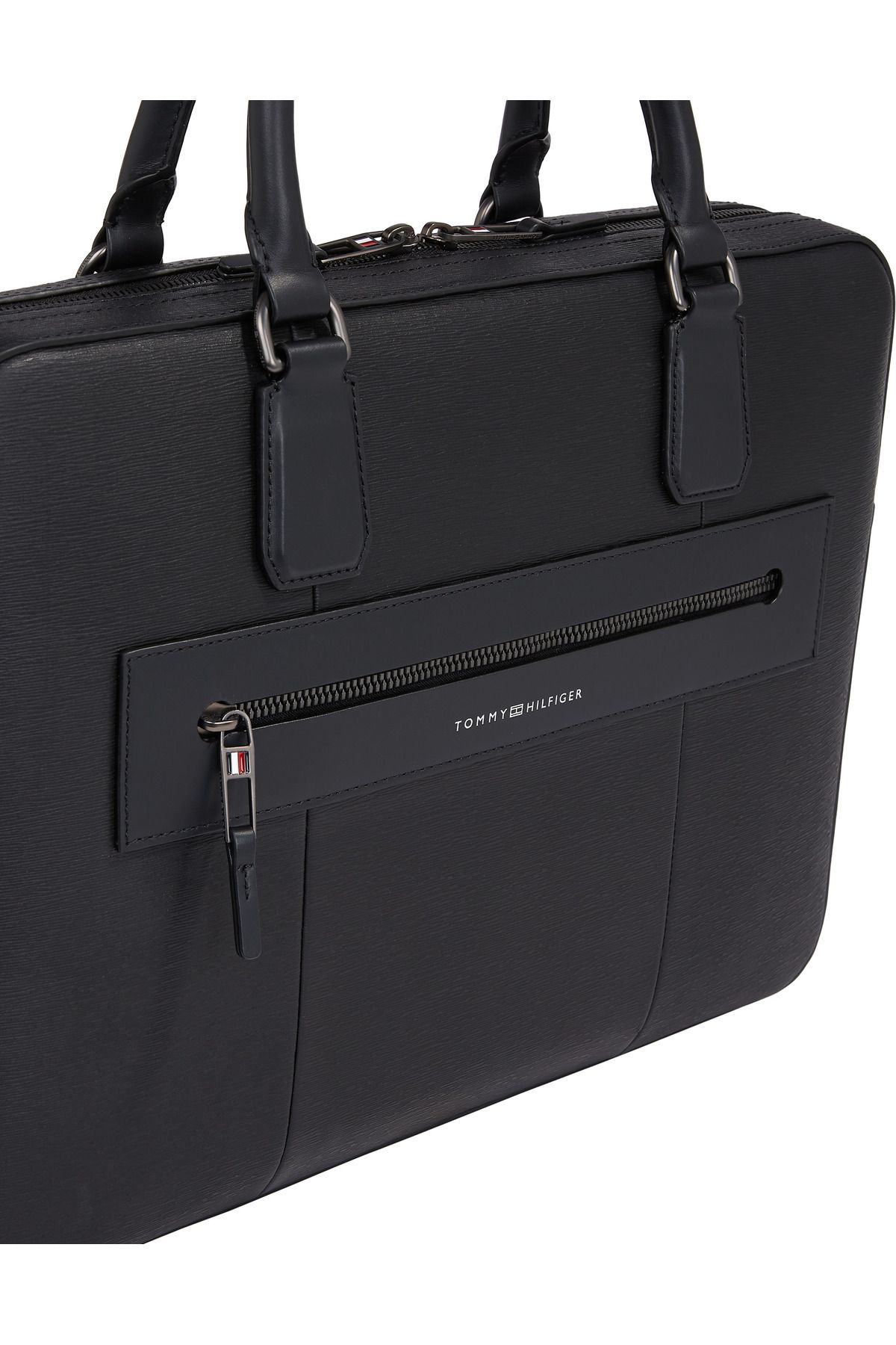 Tommy Hilfiger-Premium Business Textured Leather Laptop Bag 3