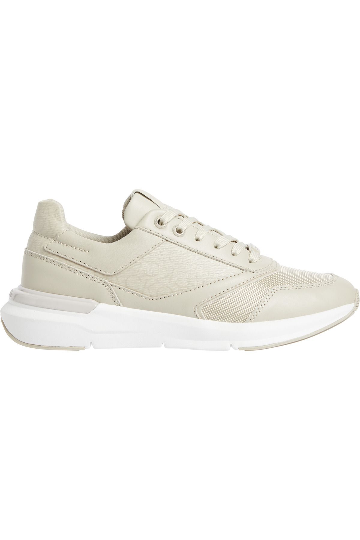 Calvin Klein-Monogram Detail Lace-Up Sneakers 1