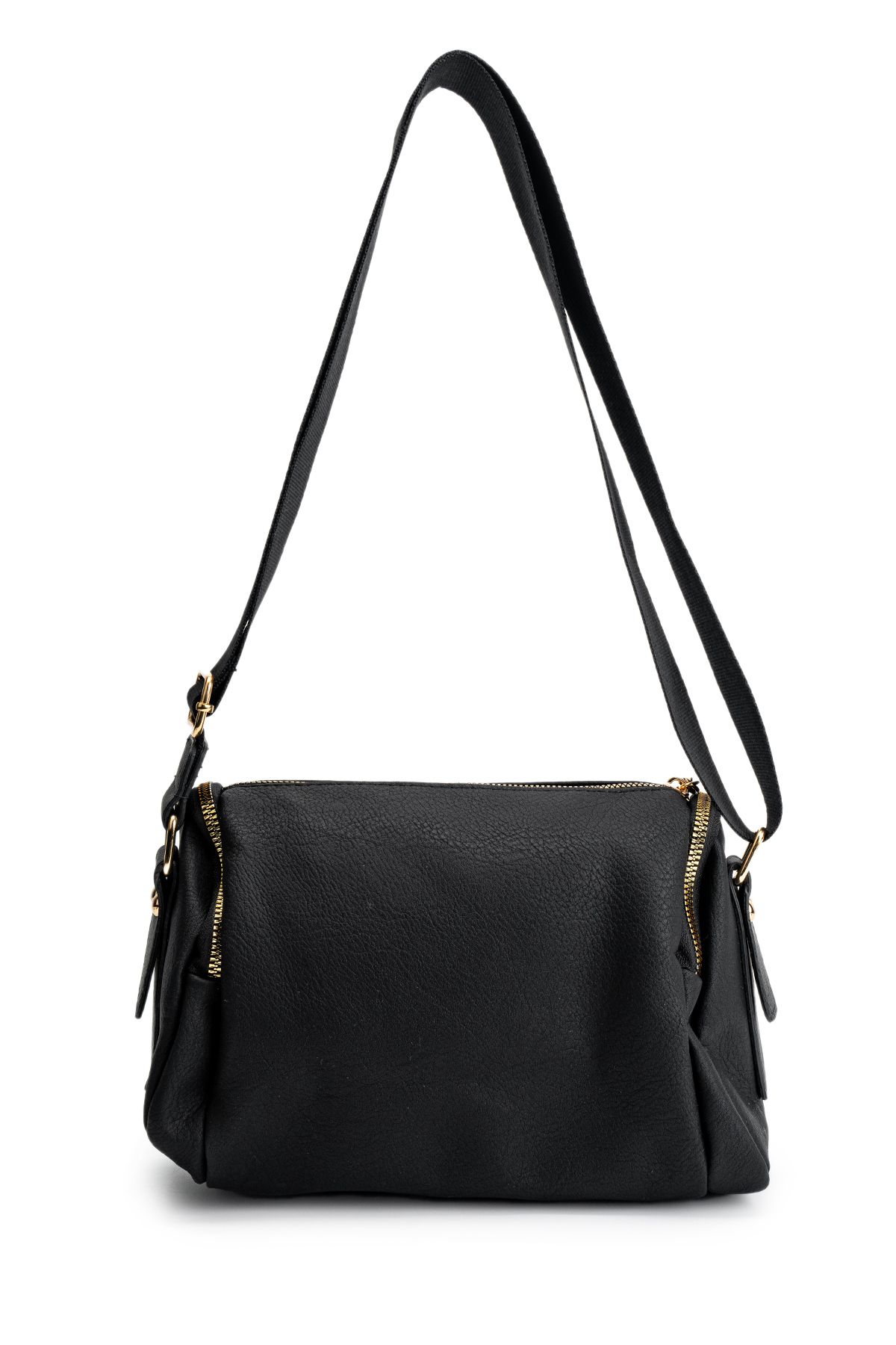 minebag-Women's Black Faux Leather Crossbody Bag - Polya 4