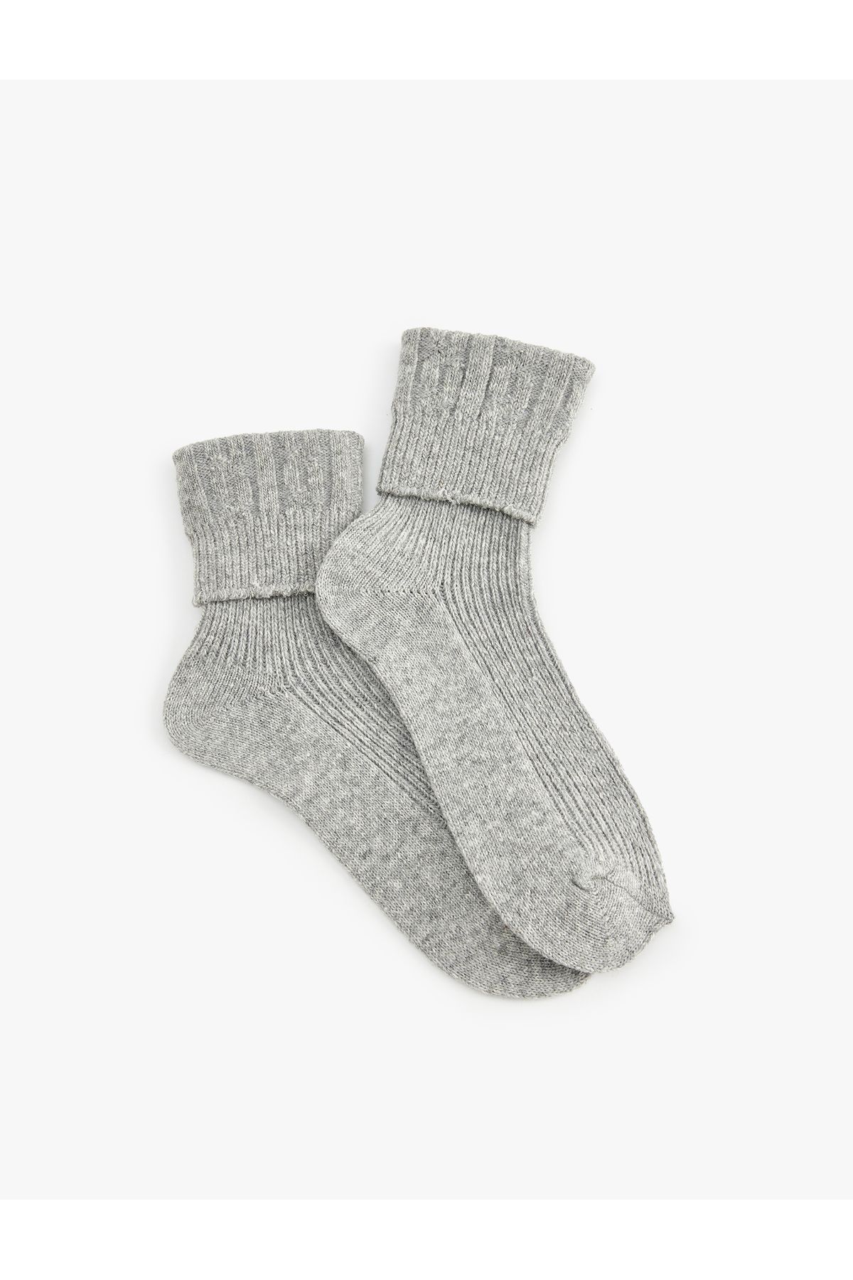 Koton-Thick Sock Socks with Fold Detail 1