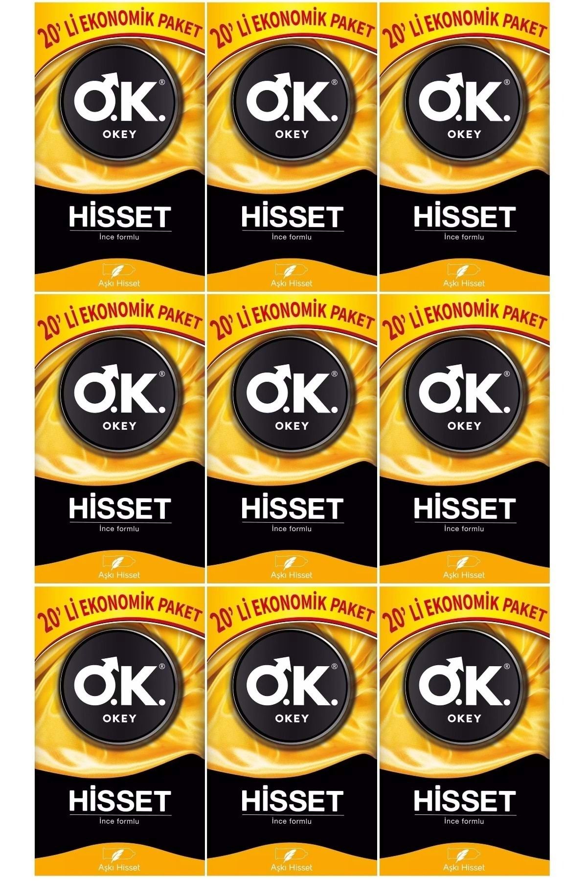 Okey Prezervatif 180 Adet Hisset Ekonomik Pk (9PK*20)