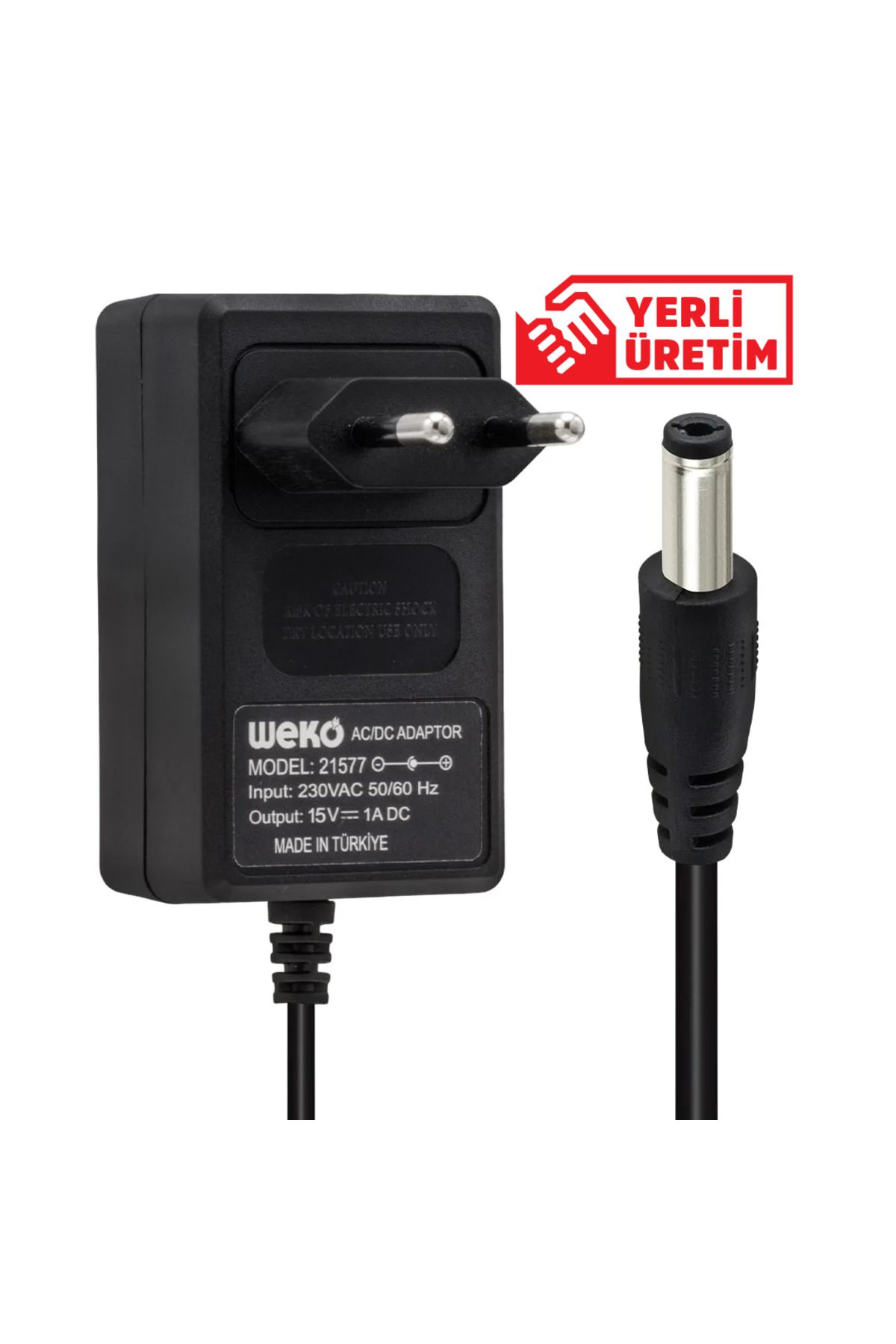 Genel Markalar 15 VOLT - 1 AMPER - 15 WATT 5.5*2.5 UÇLU YERLİ ÜRETİM PRİZ TİPİ ADAPTÖR