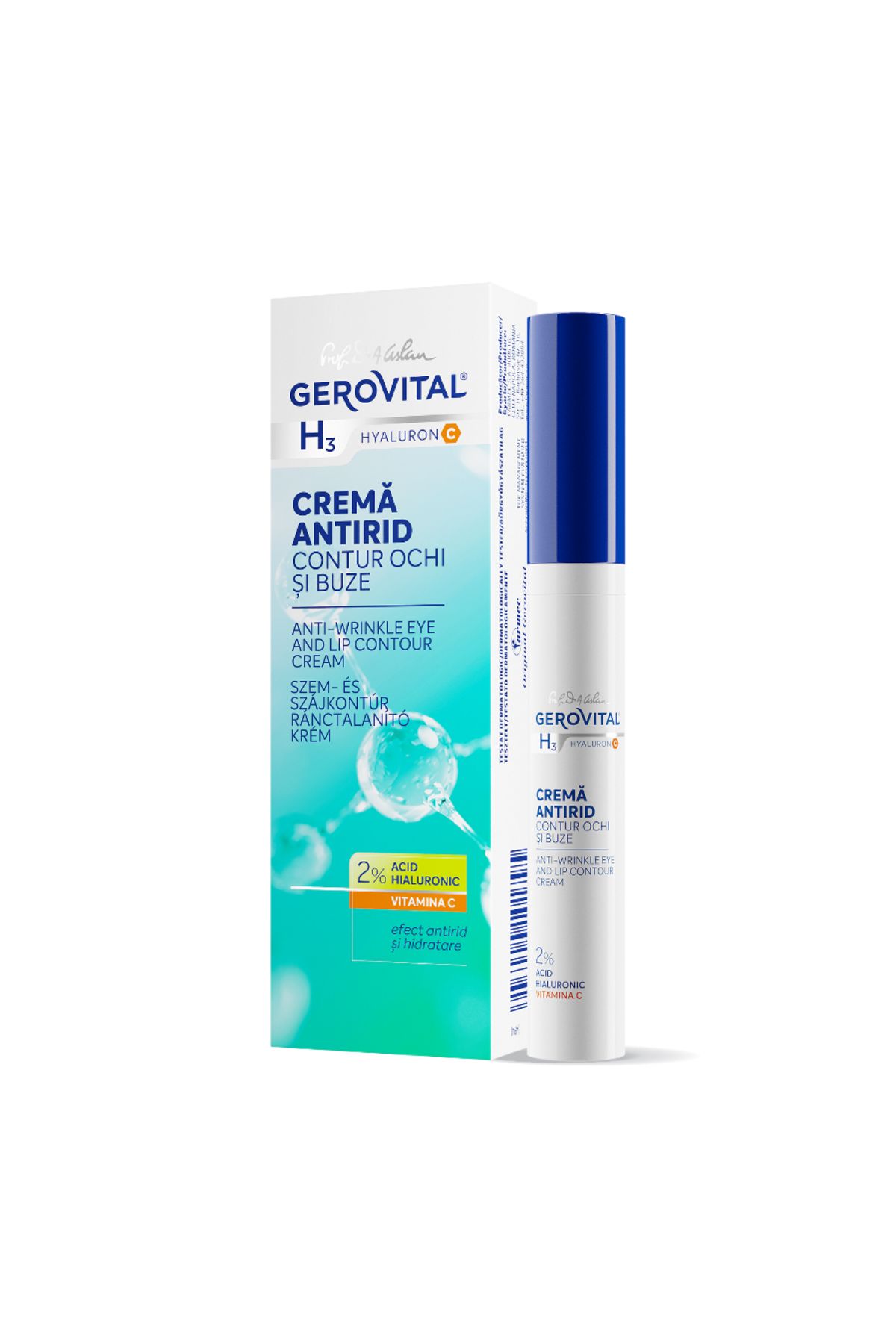 GEROVITAL-H3 HYALURON-C CREMA ANTIRID CONTUR OCHI SI BUZE 15ml 2