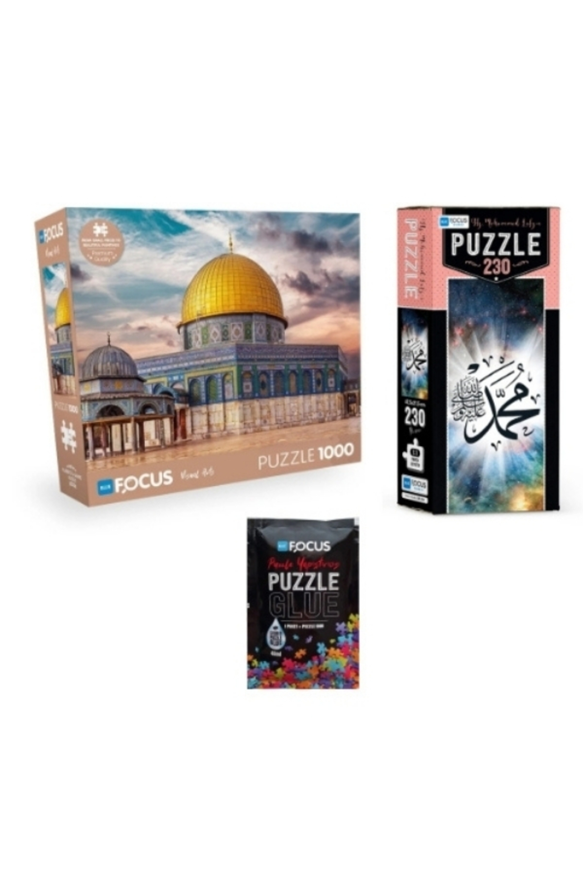 Blue Focus 3'lü Set Puzzle - 1000 Parça Kudüs + 230 Parça Hz
