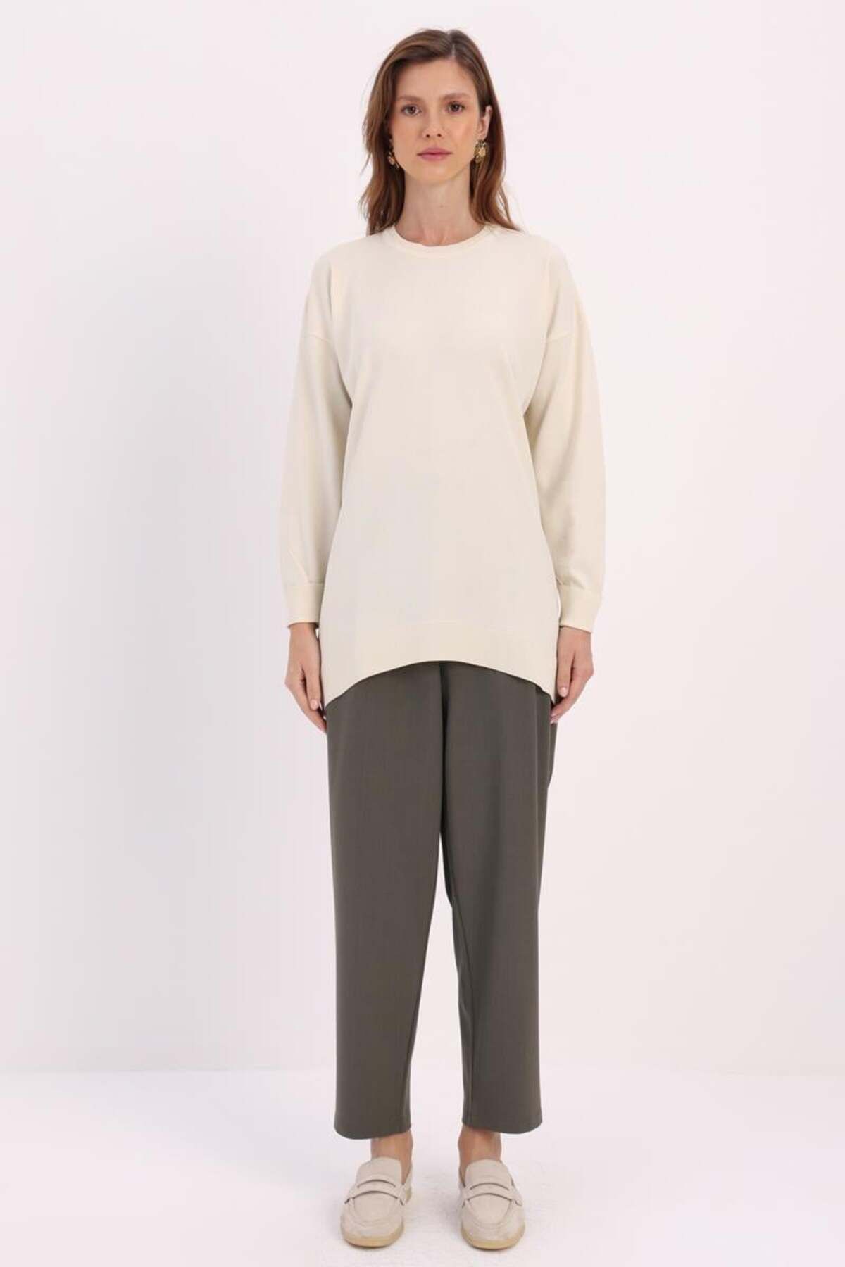 ALLDAY-Ecru-Manchet Duble Folded Tunic 2