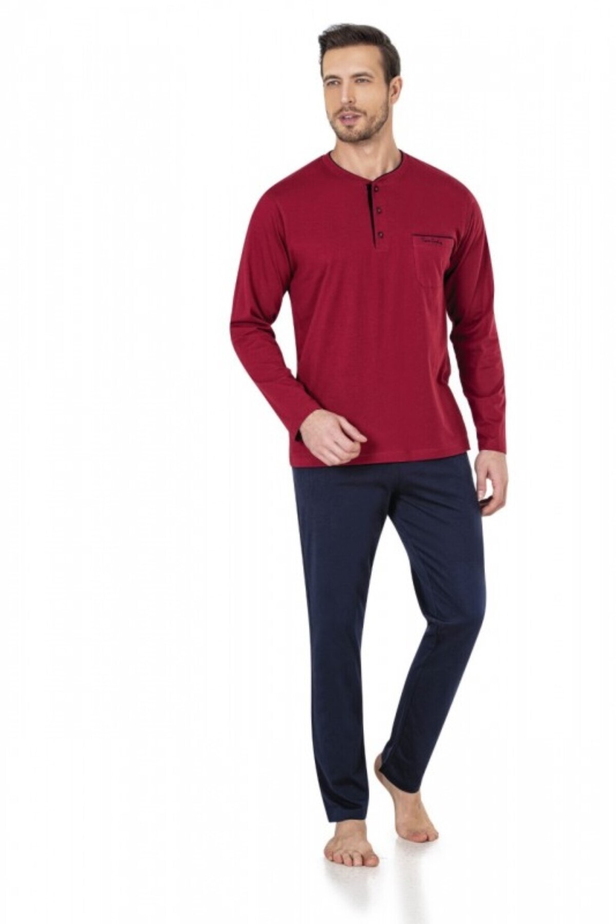 ست پیژامه و لباس خواب مردانه راسته فاق نرمال آستین بلند | پیر کاردین Pierre Cardin Q3U1O1K3.K1.A - تصویر 2