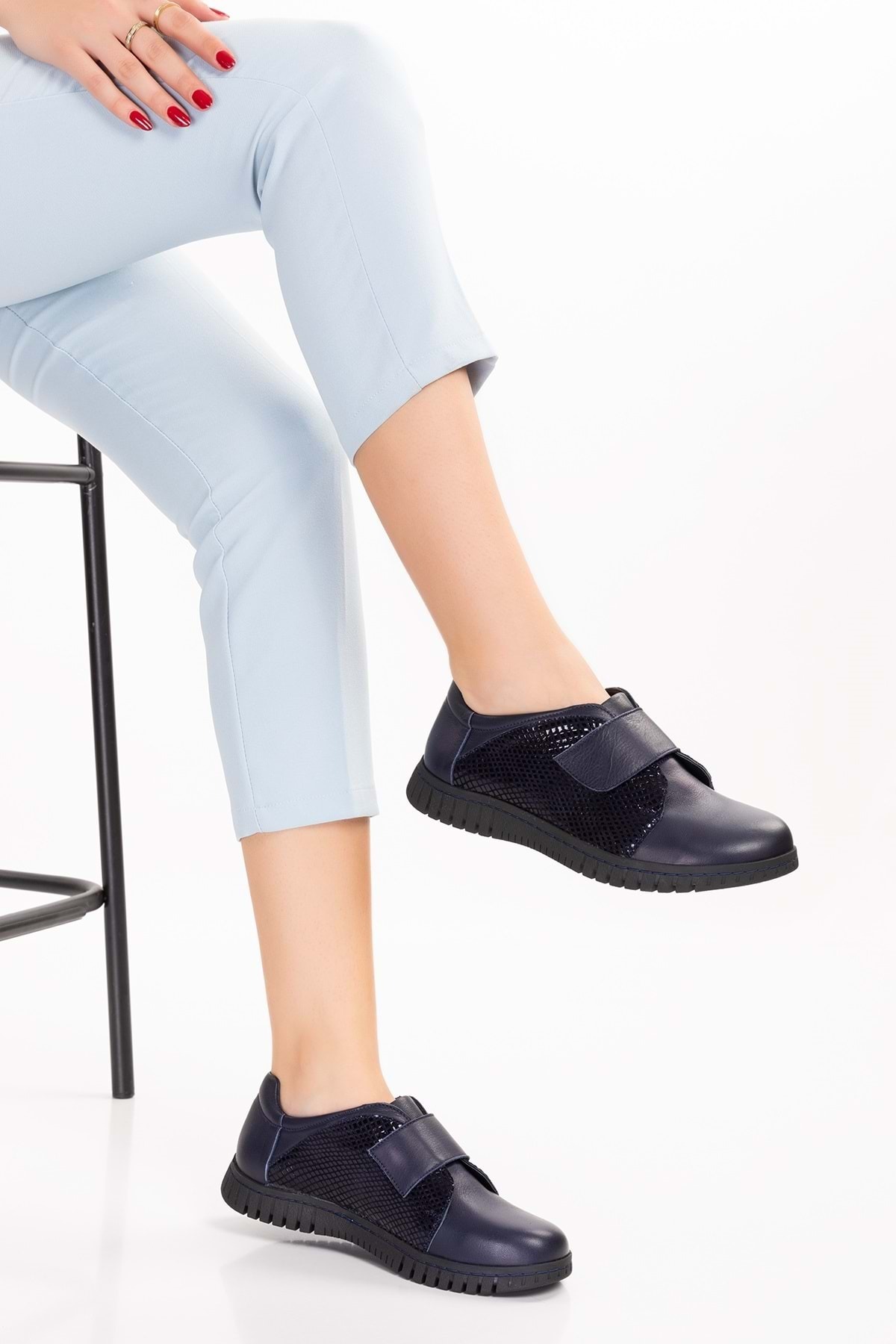Gondol-Genuine Leather Anatomical Sole Comfortable Velcro Shoes Ell.7139 6