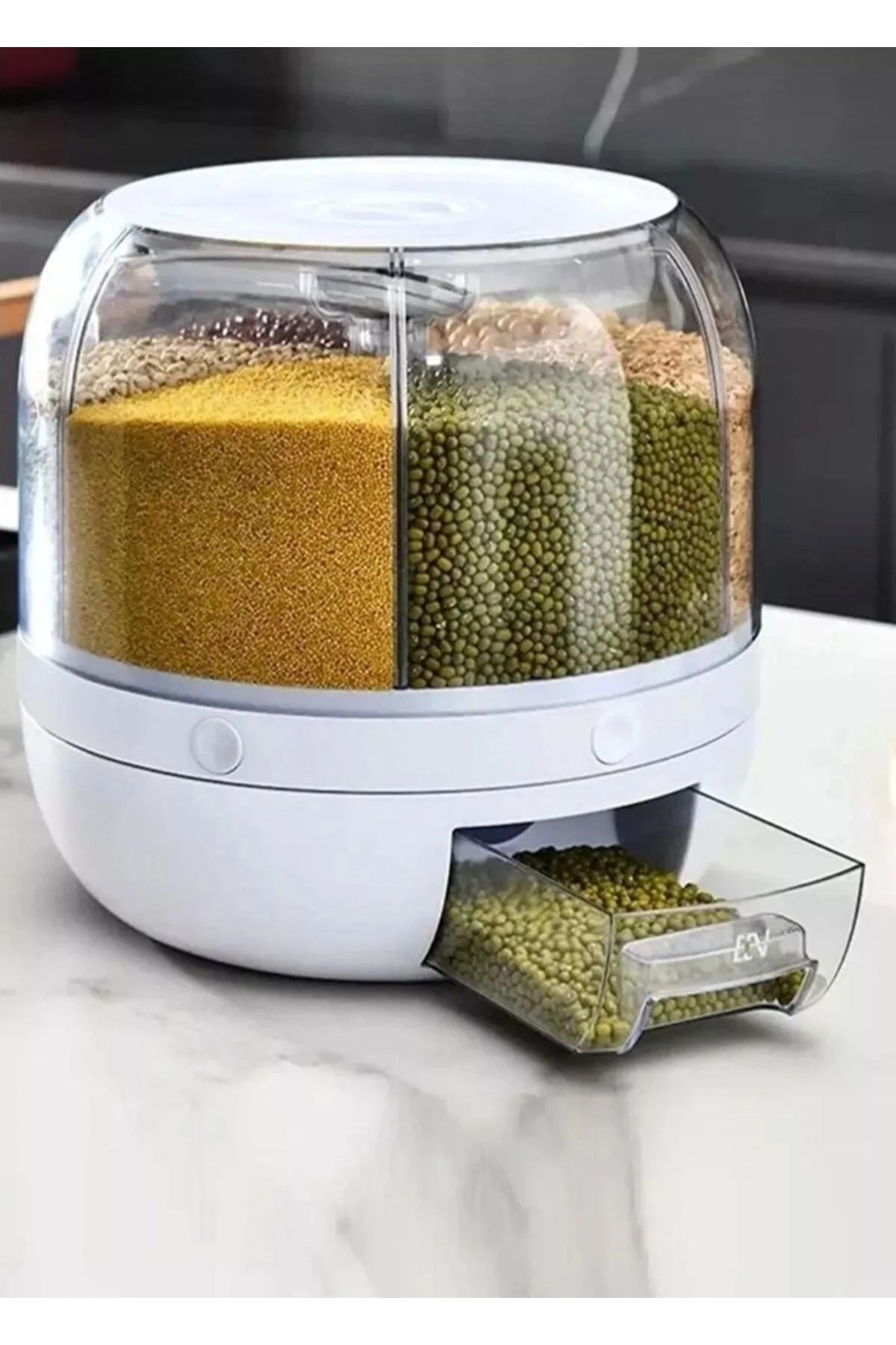 HBNC-360 °   Rotatable Dry Food and Pulses Organizer 6 Compartment Storage Container 6 Lt 4