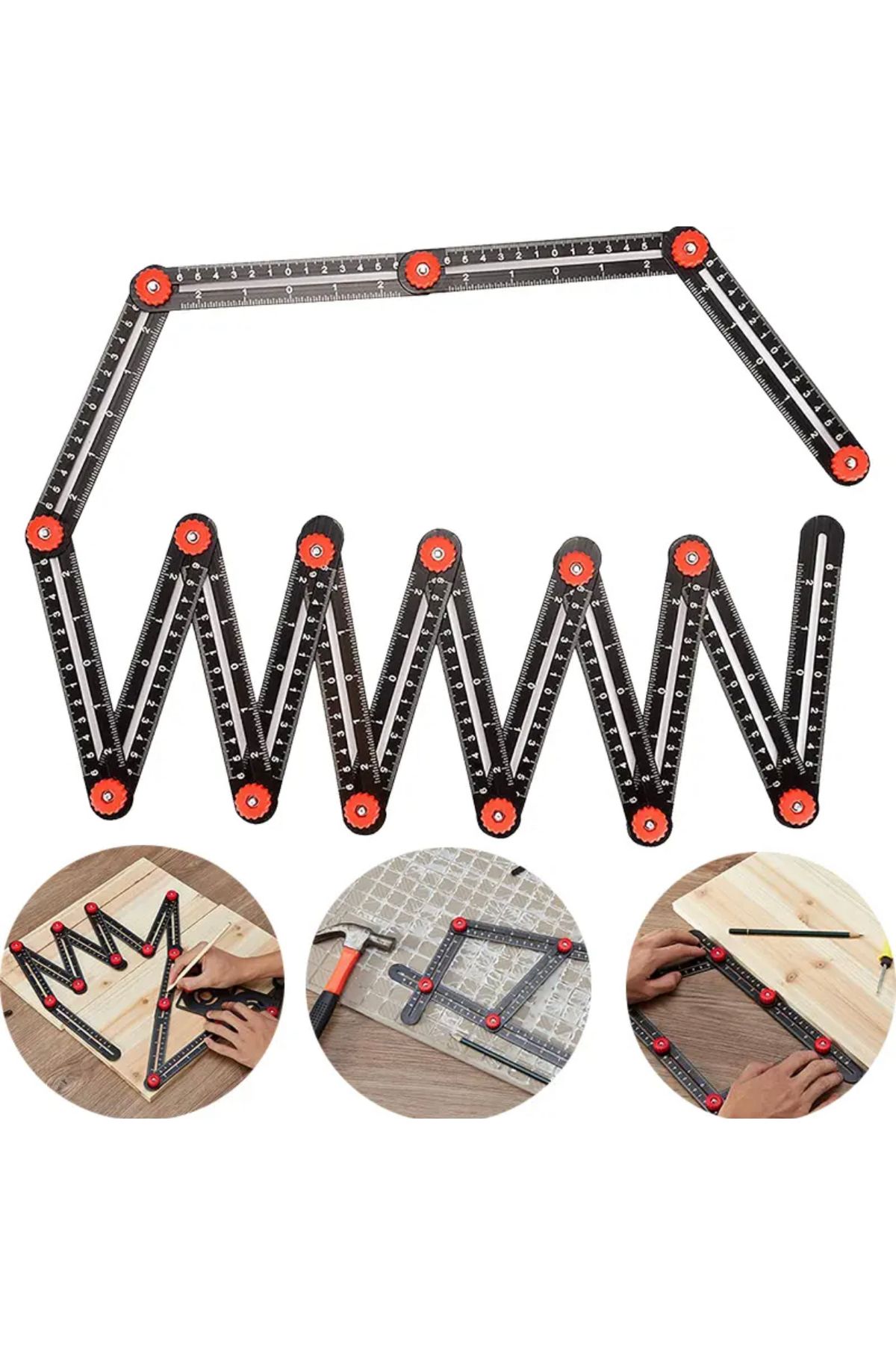 BGA-6 Handle Foldable Ruler Tiler Ruler Carpenter Master Measure Ruler Angle Finder 6