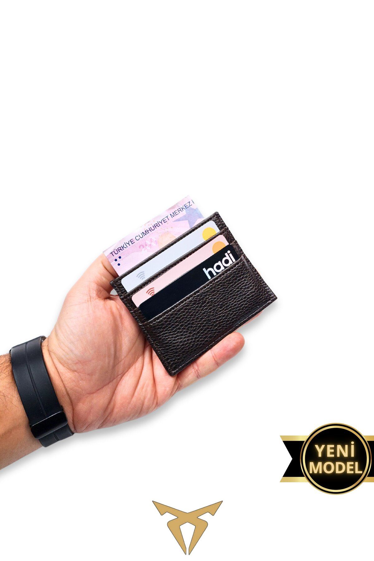 VANİLLA COLLECTİON-Super Thin Leather Credit Card and Business Card Holder Brown 2