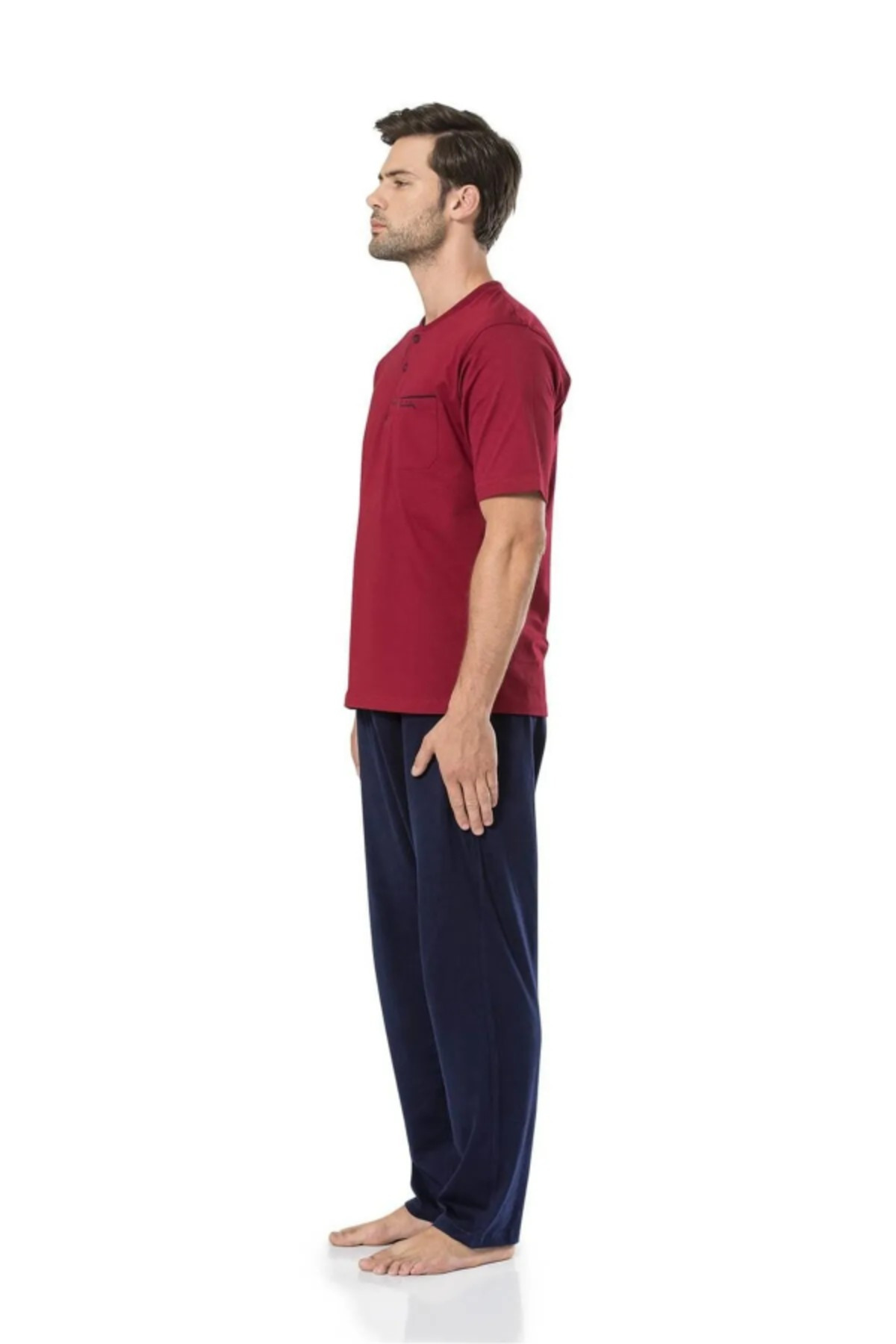 ست پیژامه مردانه راسته فاق نرمال آستین کوتاه | پیر کاردین Pierre Cardin THCLVR.53.70.01 - تصویر 3
