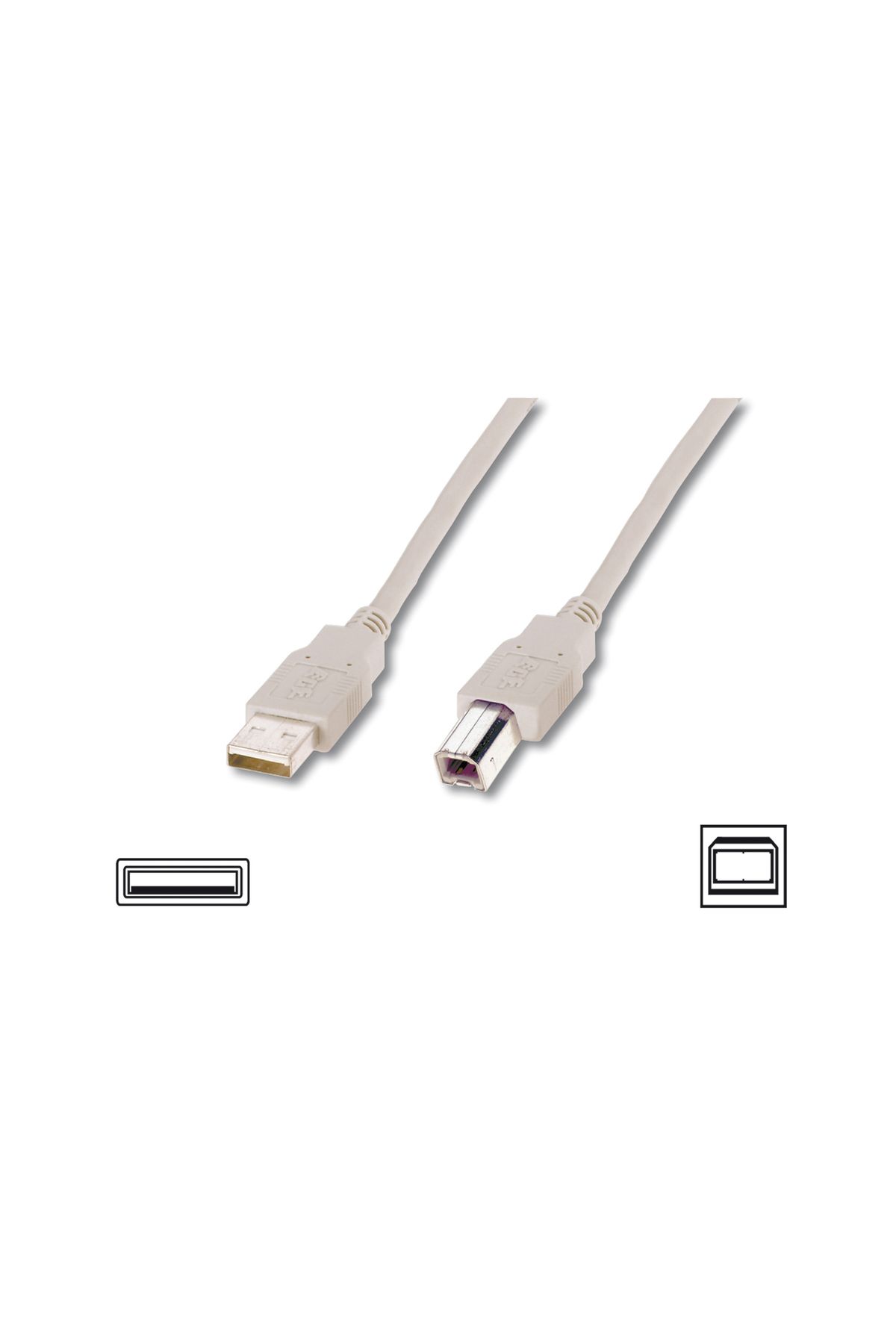 evimdeyokyok USB 2.0 Bağlantı Kablosu, USB A Erkek - USB B Erkek, 1.8 metre, AWG 28, USB 2.0 uyumlu, UL, bej renk