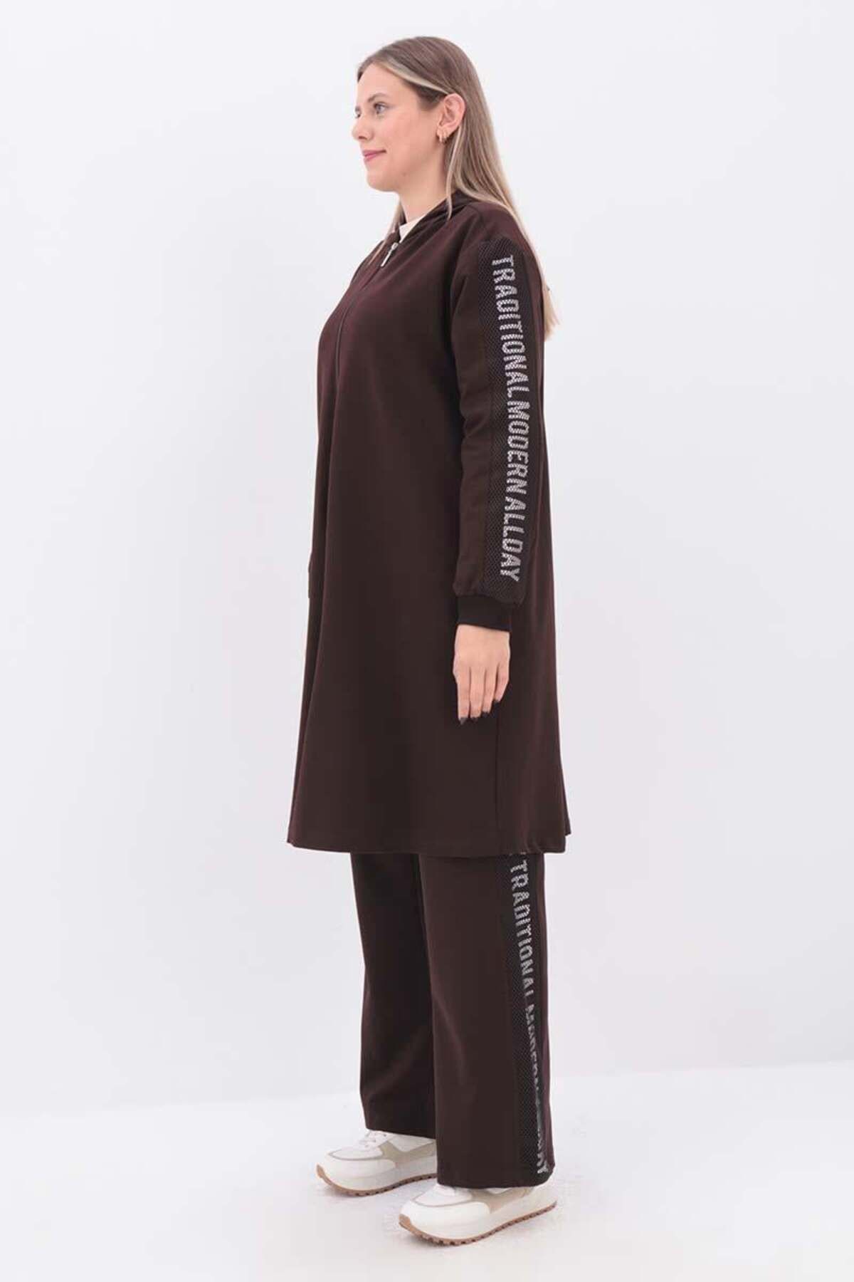 ALLDAY-Bitter Coffee-Printed Mesh Plus Size Tracksuit Set 3