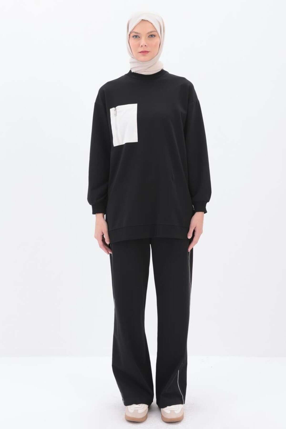 ALLDAY-Black-Side Stripe Tracksuit Set 2