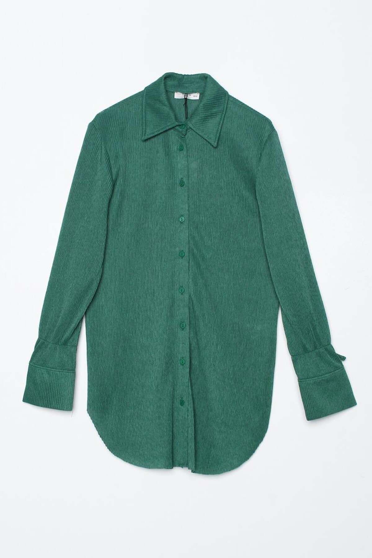 ALLDAY-Green-Plised Sleeves Lace Detail Shirt Tunic 7