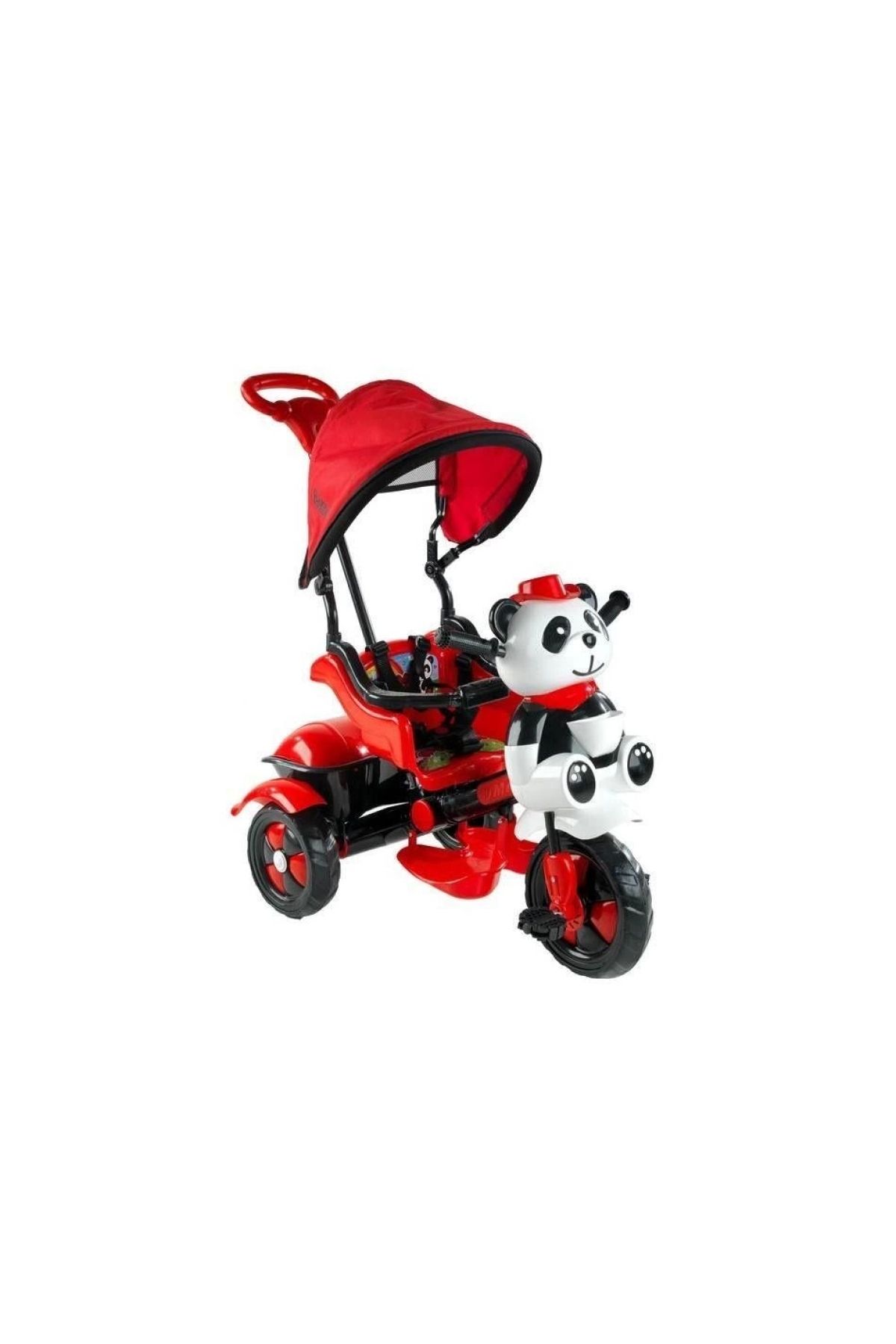 BabyHope 127 Little Panda 3 Tekerli Kontrollü Bisiklet Kırmızı-siyah