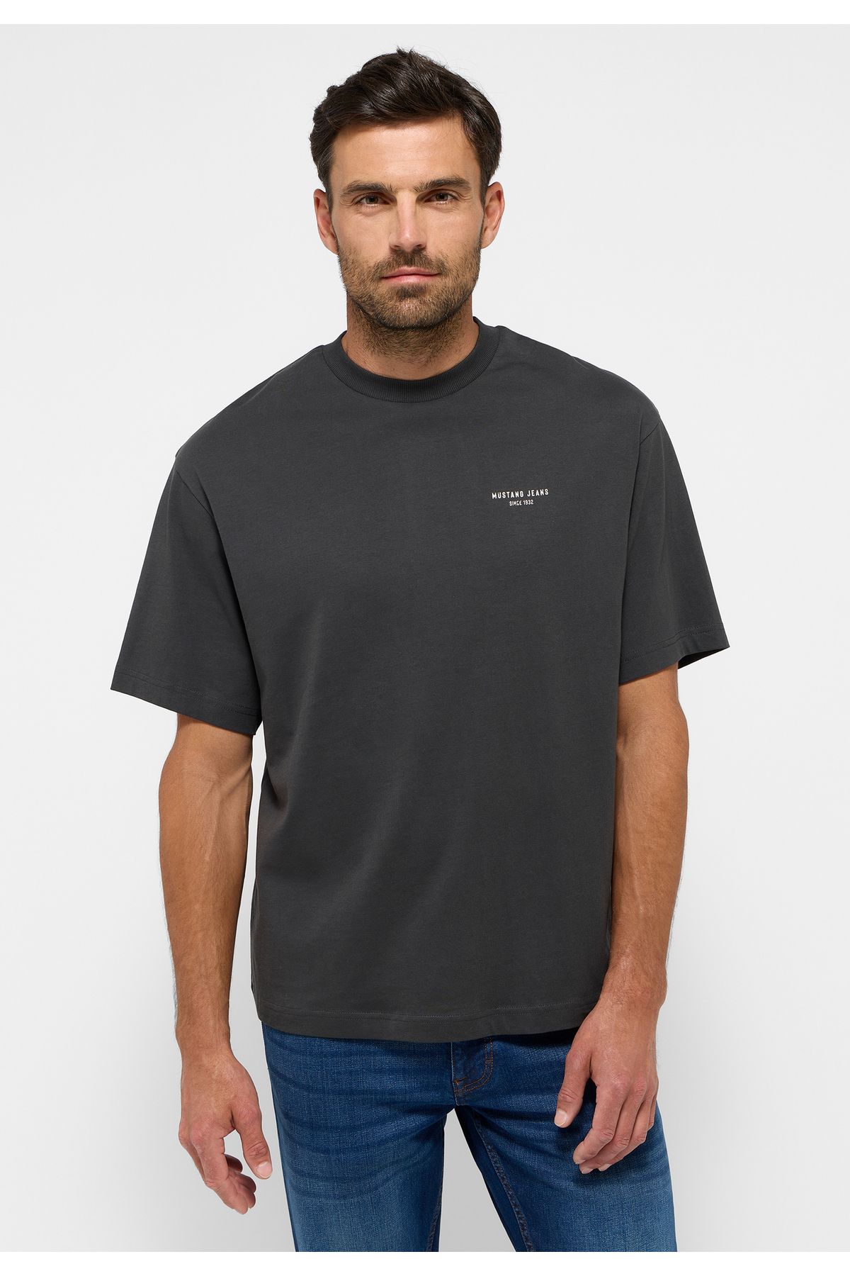 Mustang-T-Shirt - Schwarz - Relaxed Fit 6