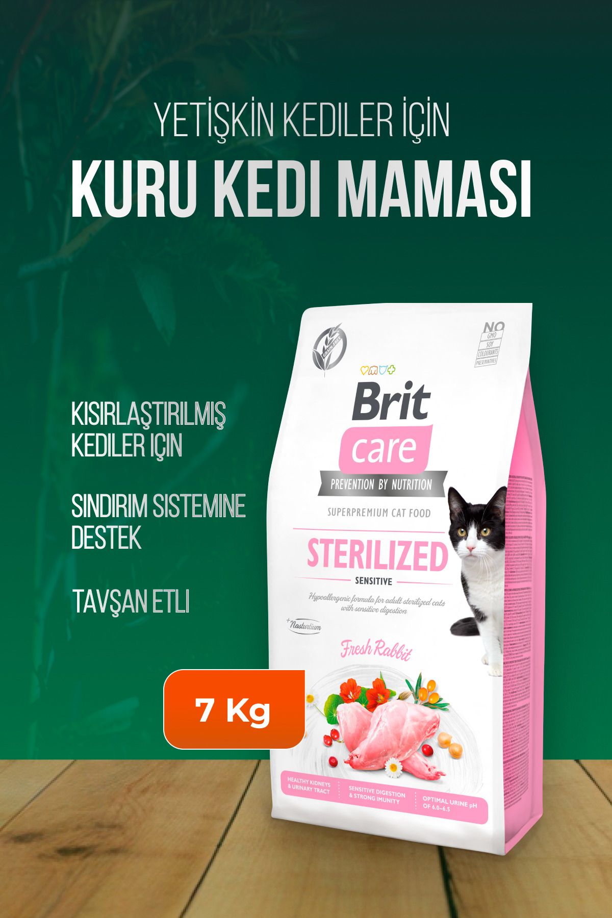 Brit Care Sterilized Sensitive Tavşanlı Tahılsız Keedi Maması 7 Kg