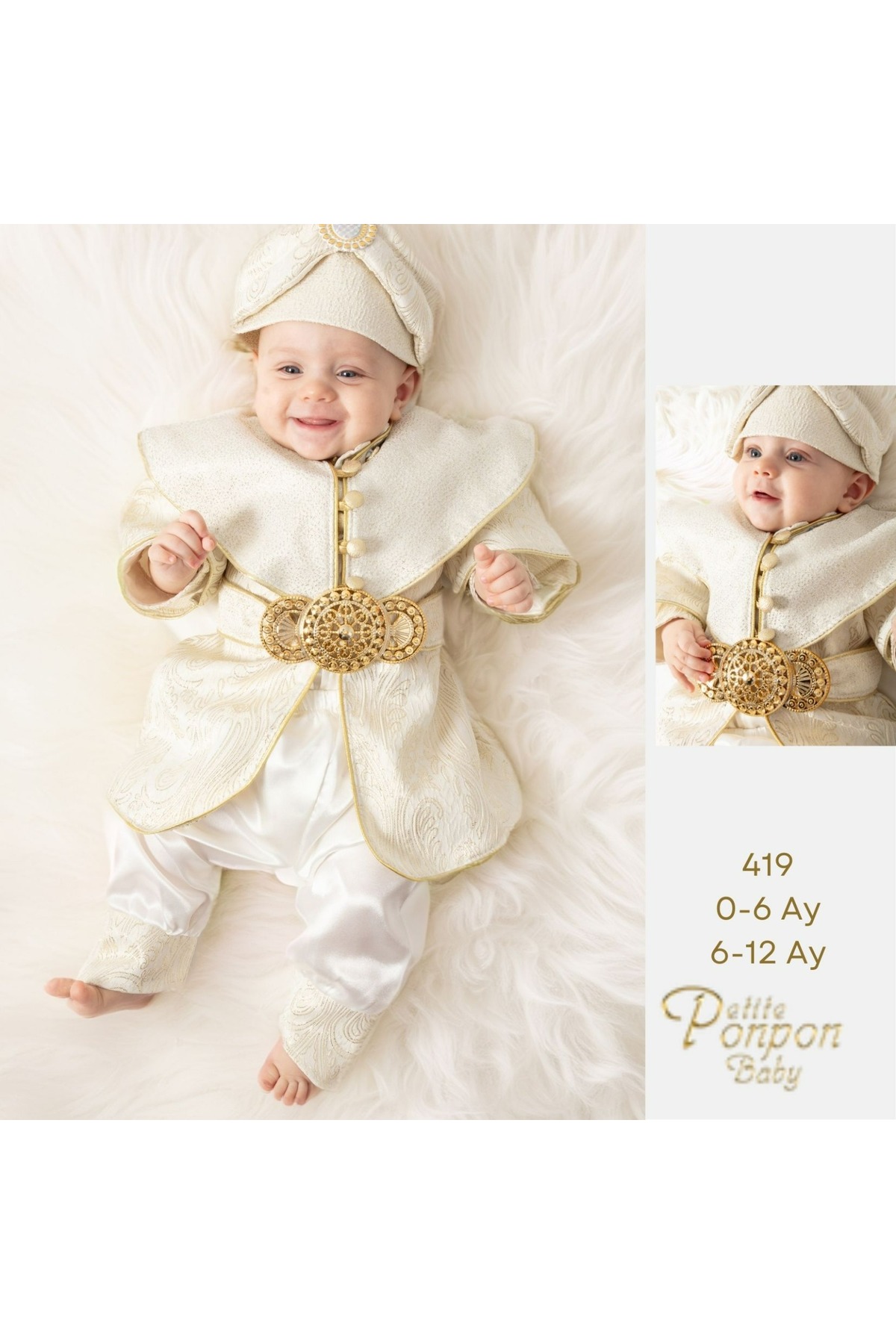 Petite Ponpon Baby Erkek Bebek Mevlütlük Sünnetlik Sünnet Kıyafeti Erkek Çocuk 1 yaş Bebek hediye fotoğrafı 4 (önizleme)