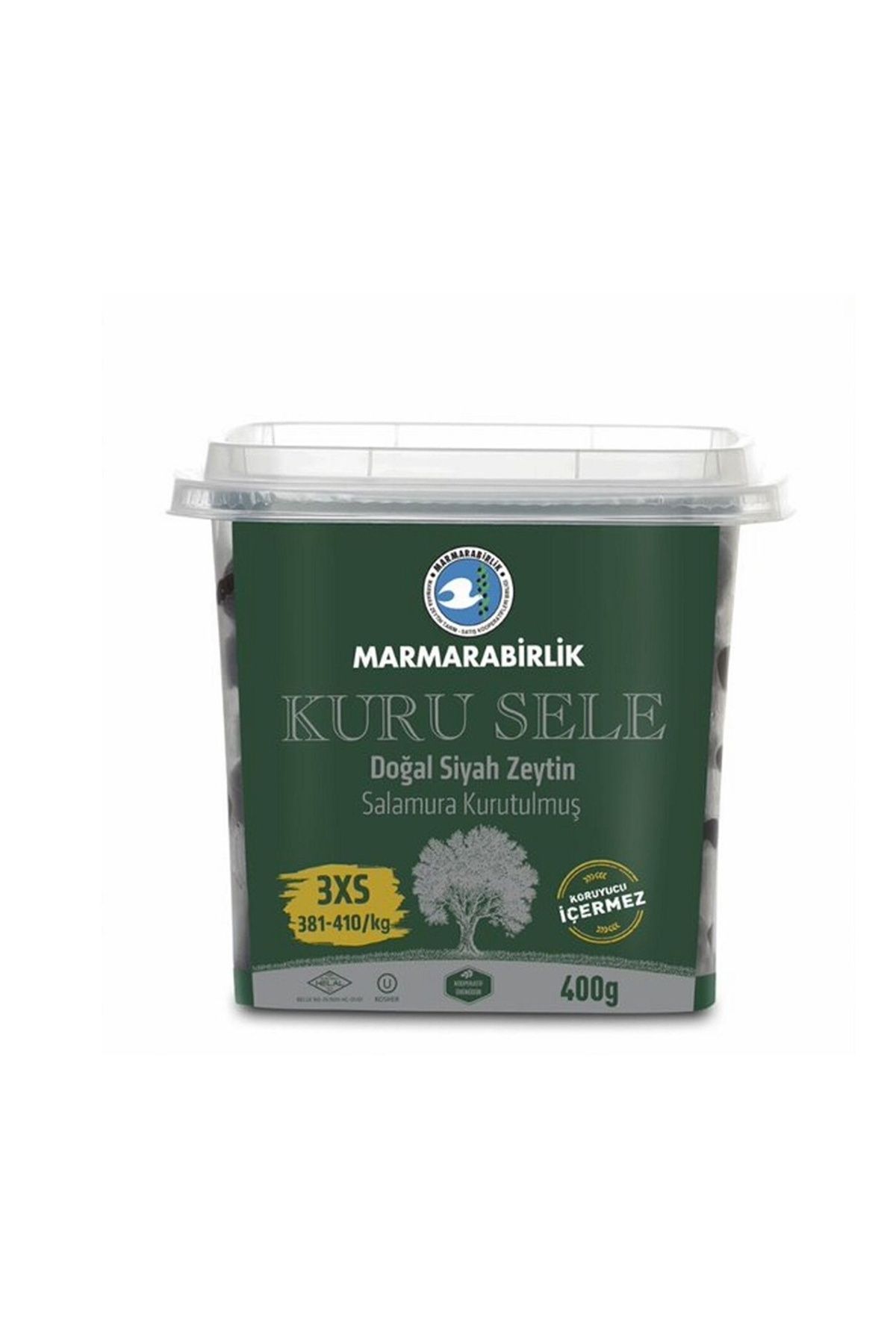 MarmaraBirlik Kuru Sele Siyah Zeytin 400 gr 3xs Boy