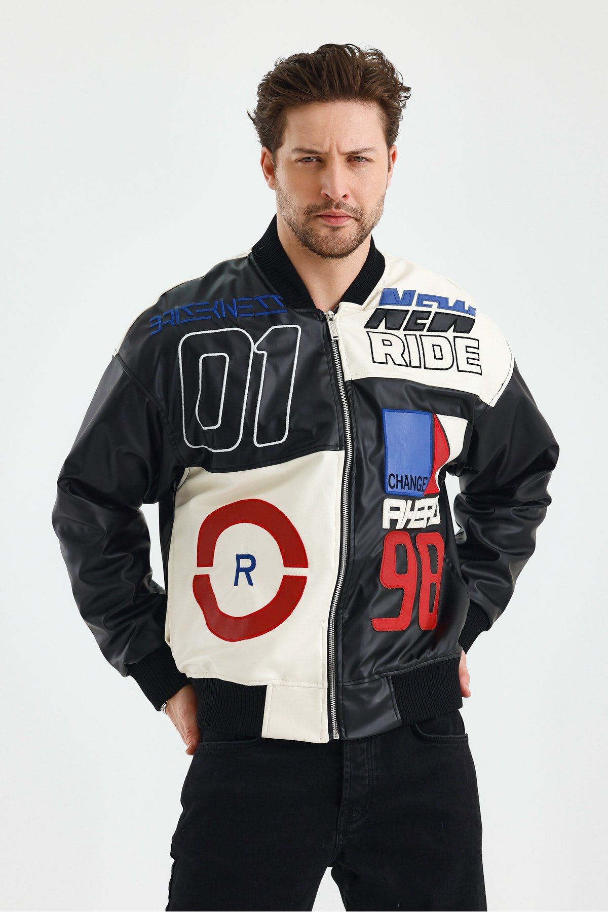 İLKCET MODA-Unisex Jacket with Quilted Inside and Embroidery 5