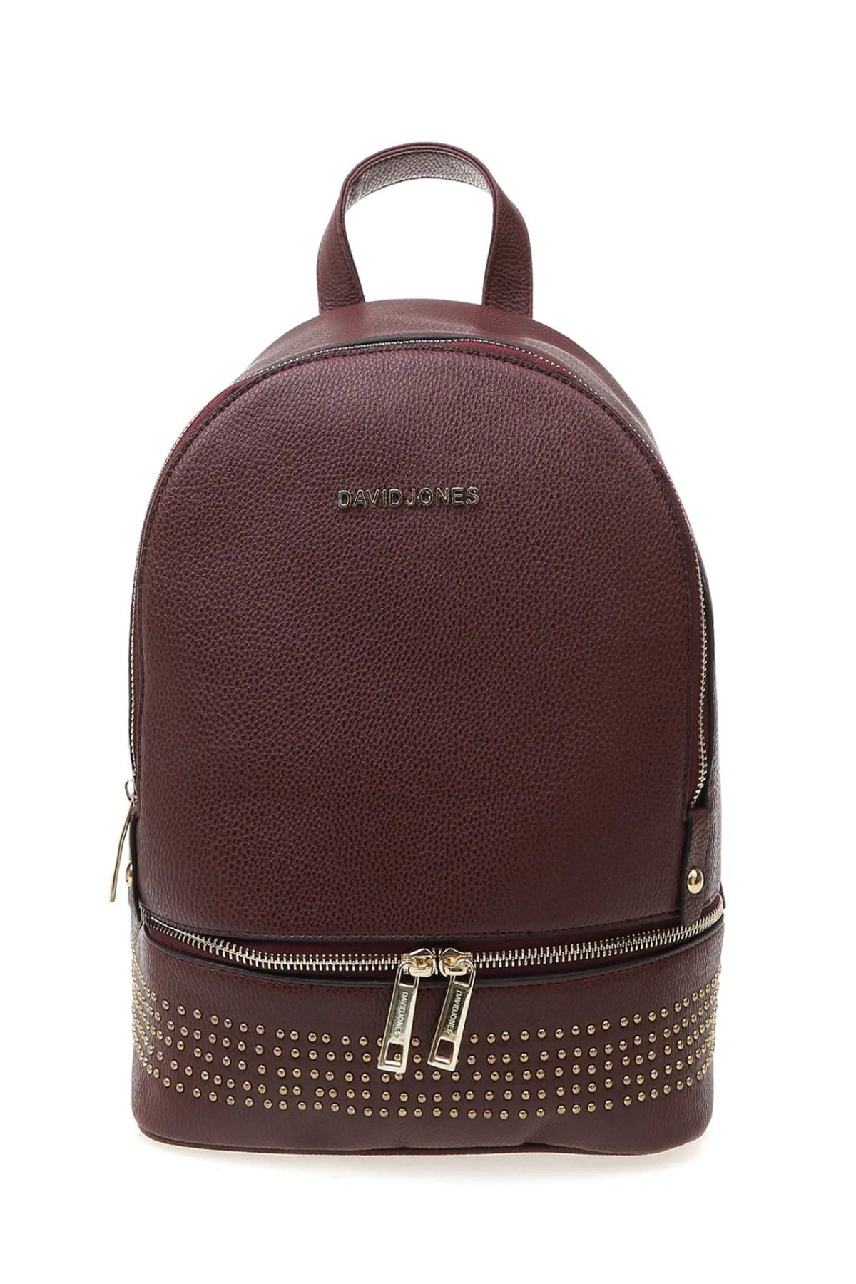 Harley Davidson-David Jones Dj24-A Studded Zippered Burgundy Women's Bag 1