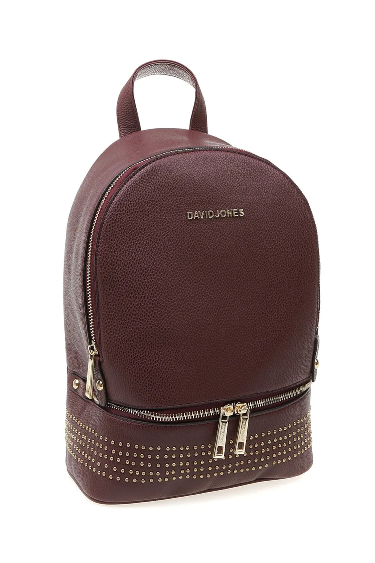 Harley Davidson-David Jones Dj24-A Studded Zippered Burgundy Women's Bag 2