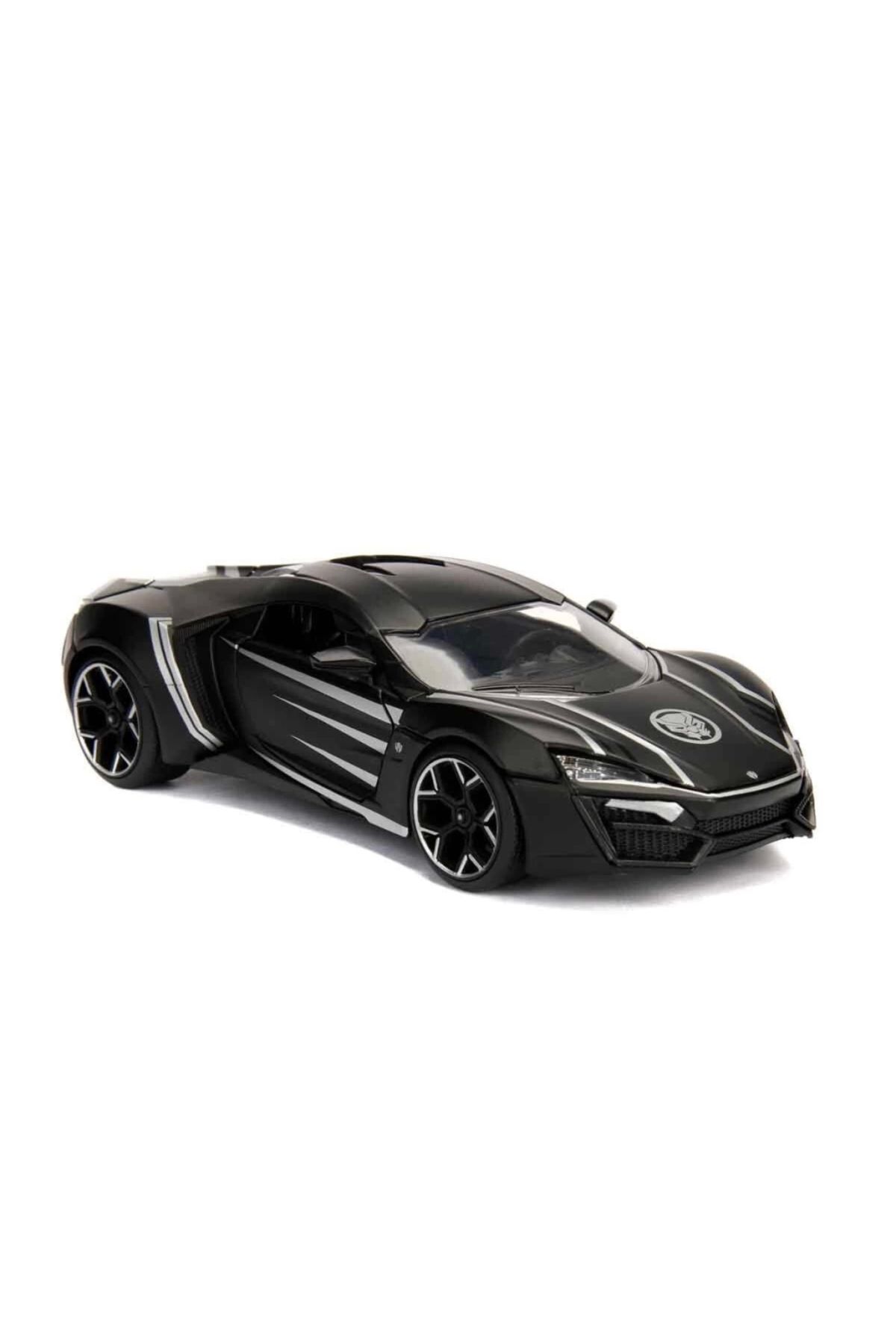 SYNOPE Çocuk Marvel Avengers 1:24 Lykan Hypersport Model Araba ve Black Panther Figür