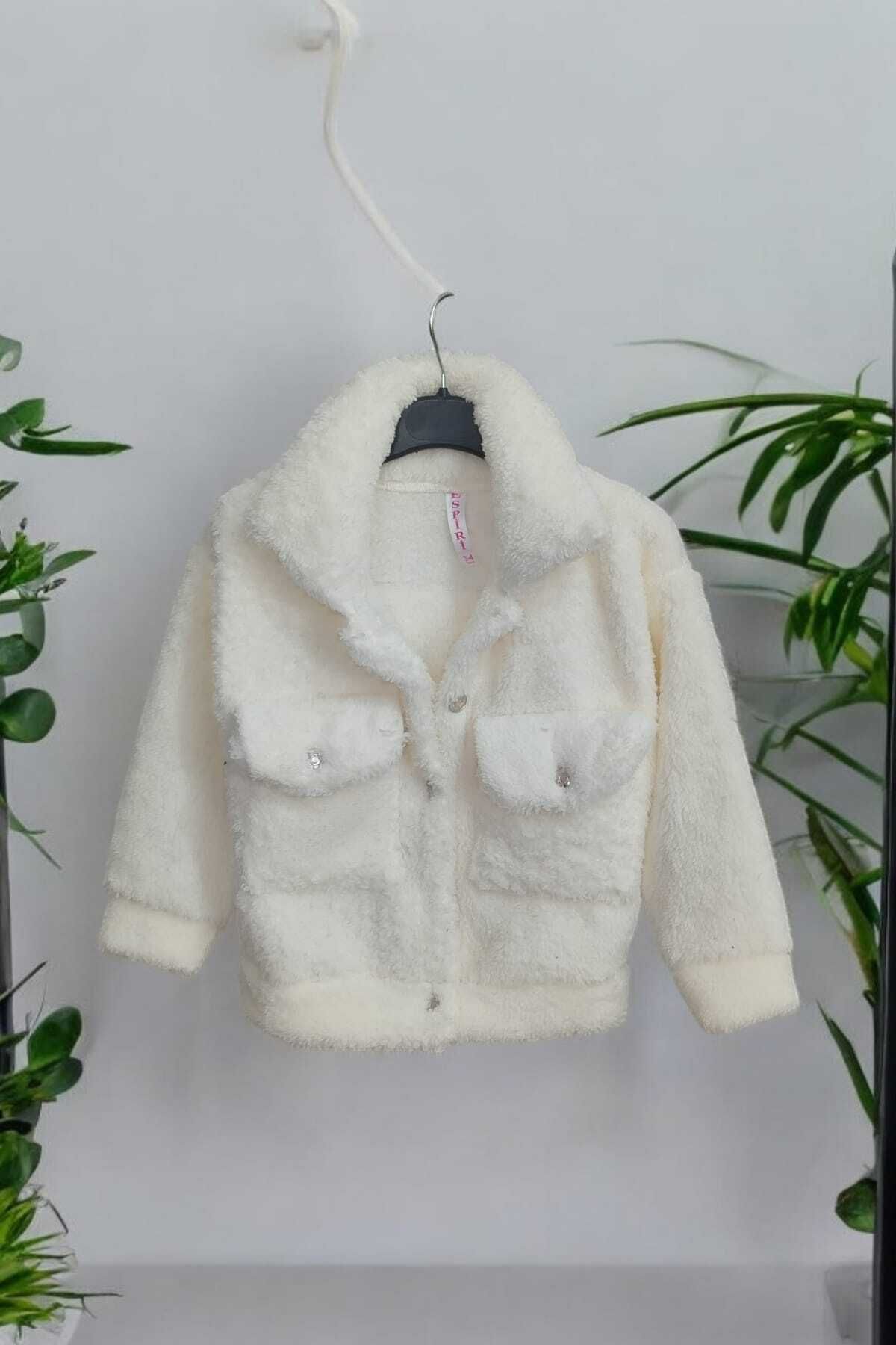 Urz Kids-White Girl's Kuromi Themed Plush Coat Girl's Plush Cardigan 4