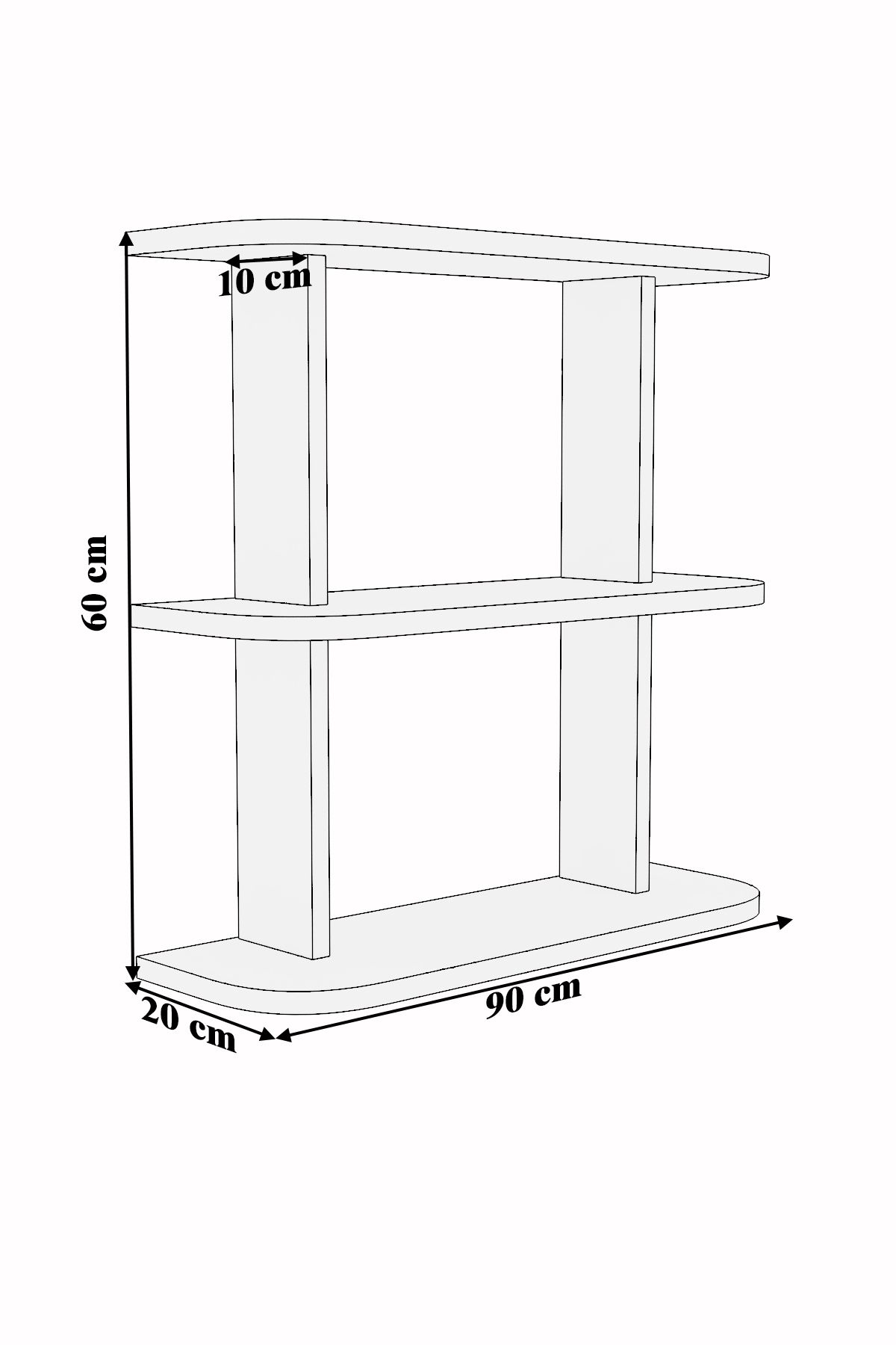moka park avm-2-Shelf Wall Mounted Rectangular Multi-Purpose Wall Shelf 4
